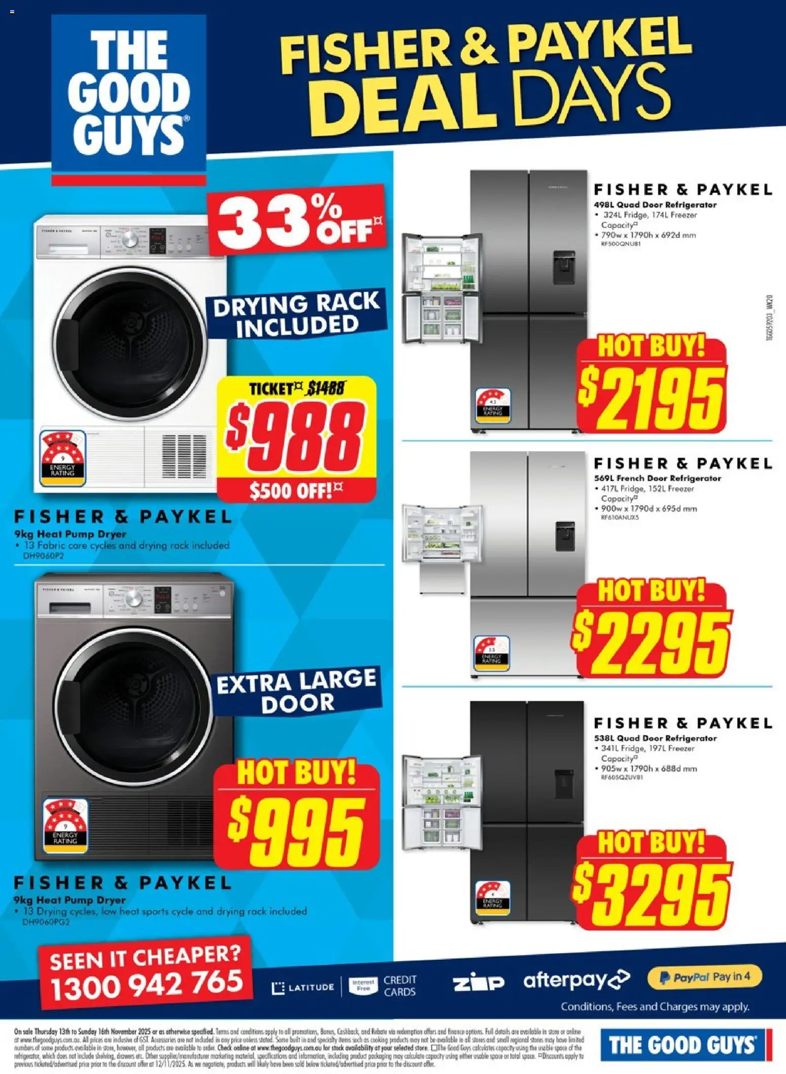 The Good Guys catalogue - valid from 12.11.2025 | Page: 2 | Products: Door, Freezer, Refrigerator, Dryer