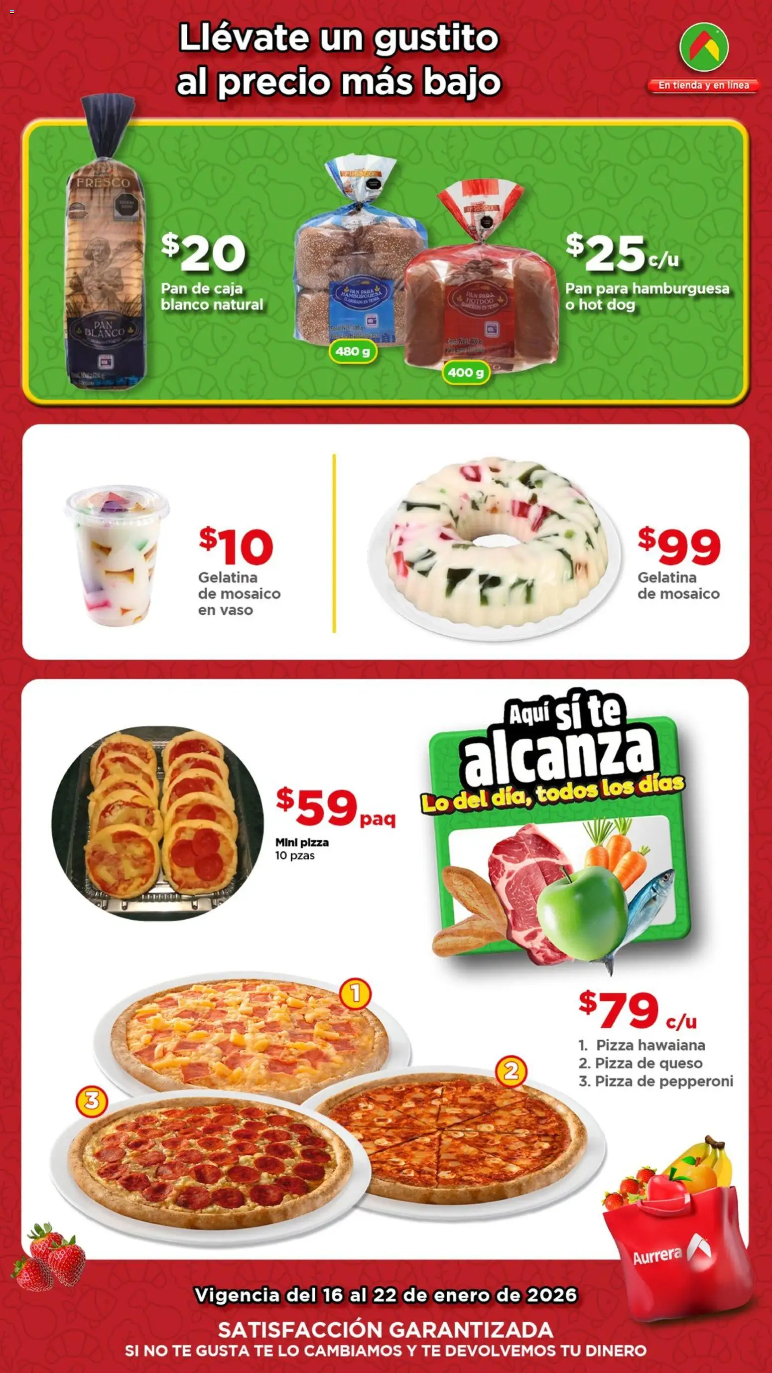 Nuevas ofertas de Bodega Aurrerá válidas en toda la República Mexicana desde el 16.01.2026. ¡Encuentra las mejores ofertas en Bodega Aurrerá folleto Ofertas! | Página: 3 | Productos: Queso, Pan, Pizza, Té