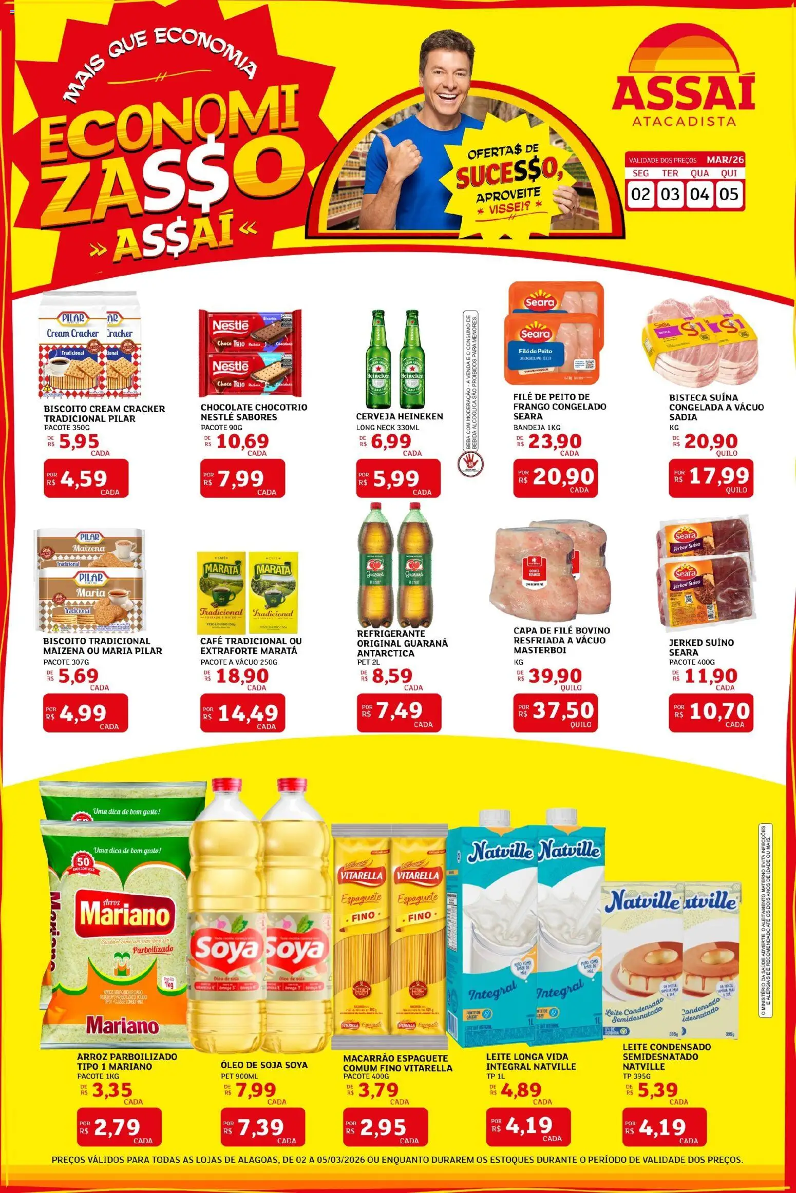 Assaí Atacadista Folheto - válido de 02.03.2026 | Página: 1 | Produtos: Guaraná, Cerveja Heineken, Macarrão, Heineken