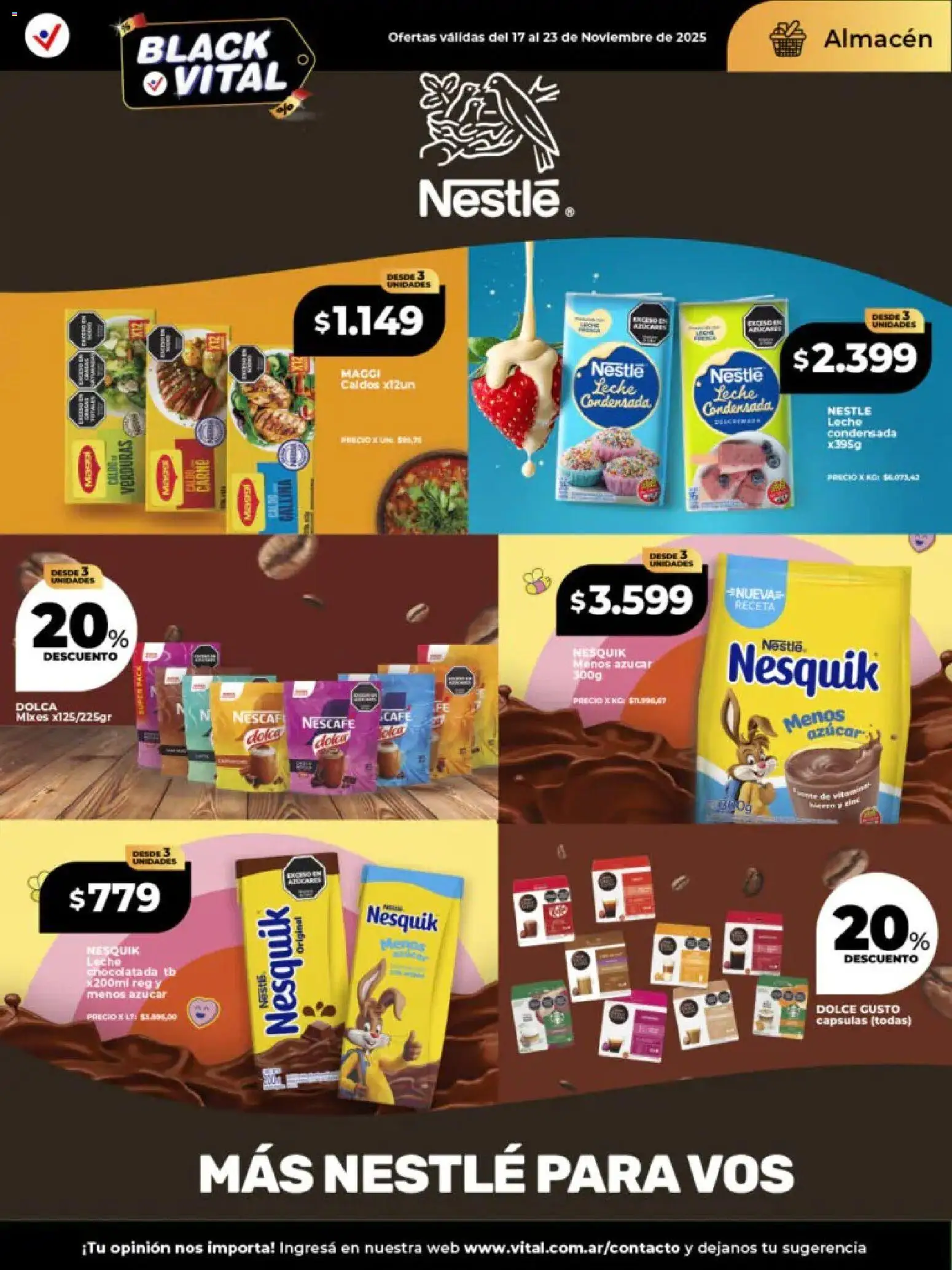 Vital - Ofertas - Neuquén │ válido desde el 17.11.2025 | Página: 12 | Productos: Azucar, Leche, Café, Chocolatada