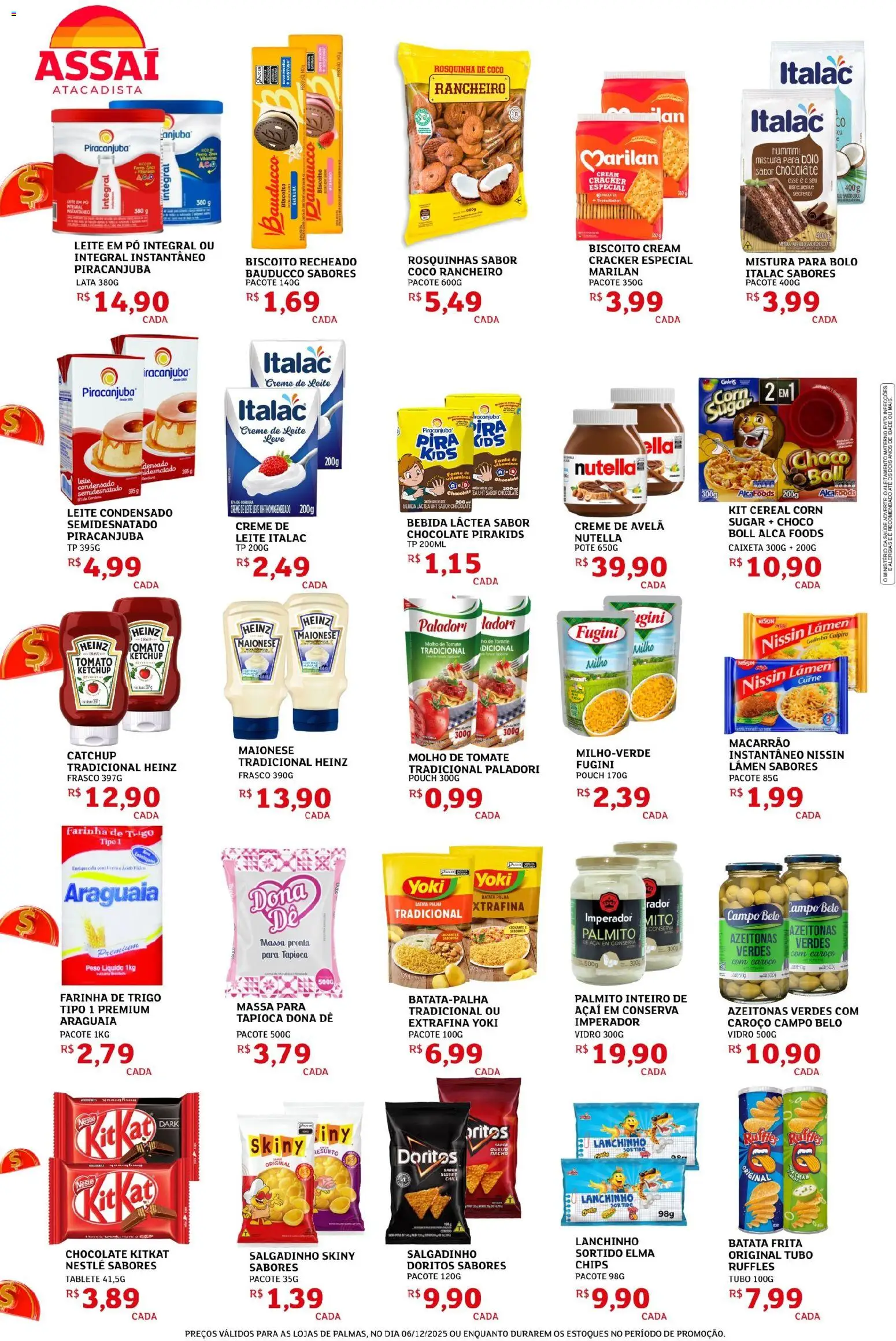 Assaí Atacadista Folheto - válido de 06.12.2025 | Página: 2 | Produtos: Palmito, Biscoito, Mistura para bolo, Avelã