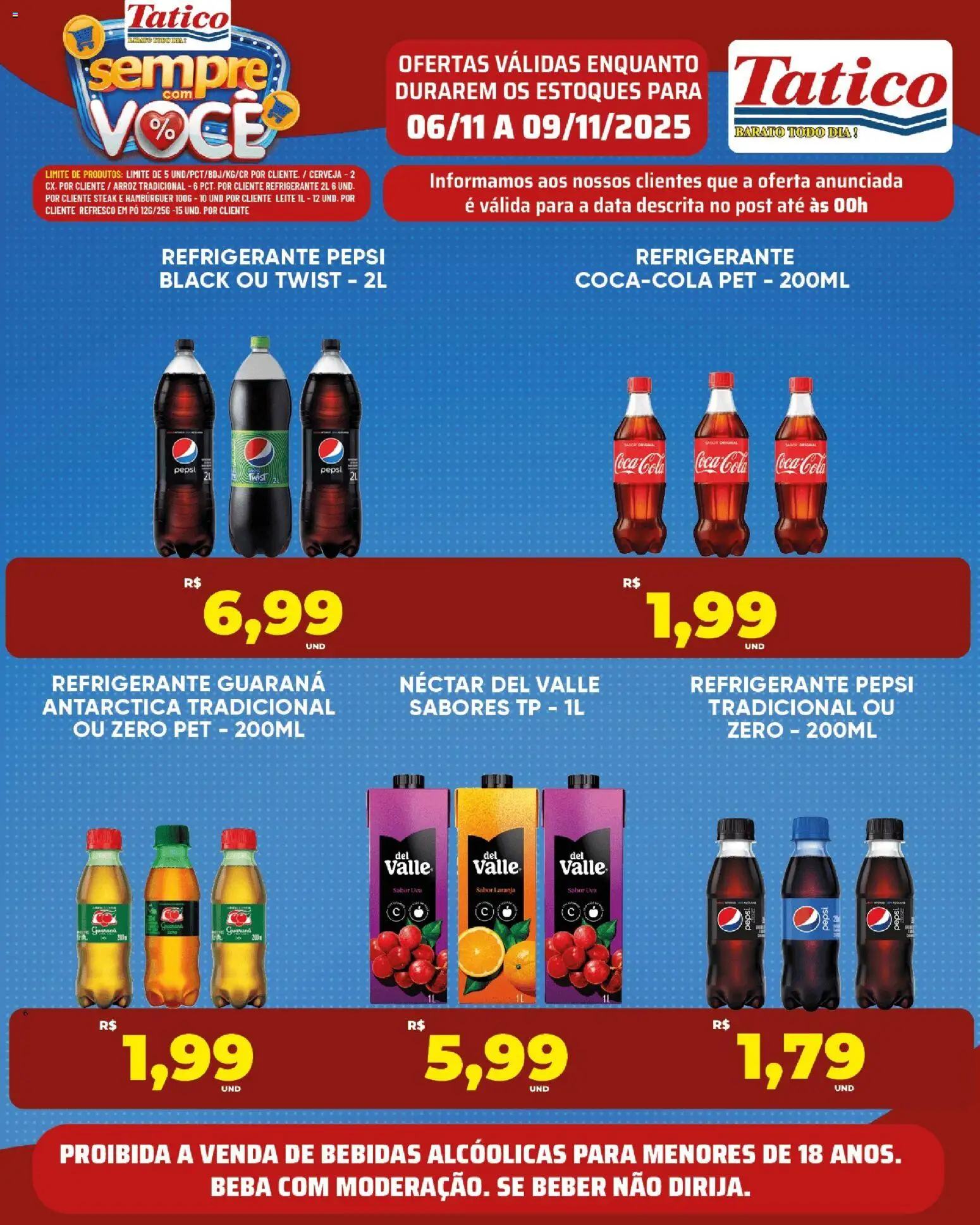Tatico Folheto - válido de 06.11.2025 | Página: 3 | Produtos: Refresco, Guaraná, Leite, Cerveja