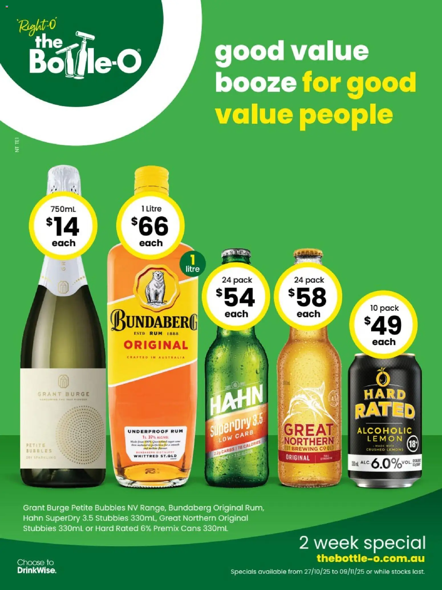 The Bottle-O catalogue - valid from 27.10.2025 | Page: 1 | Products: Rum, Lemon