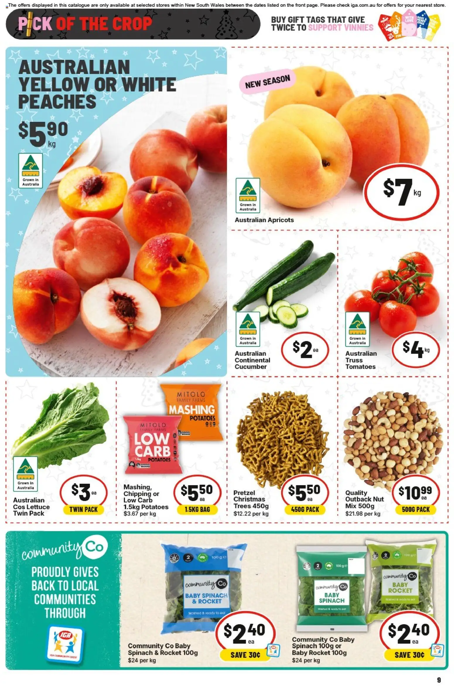 IGA catalogue - valid from 10.12.2025 | Page: 16 | Products: Lettuce, Tomatoes, Potatoes, Bag