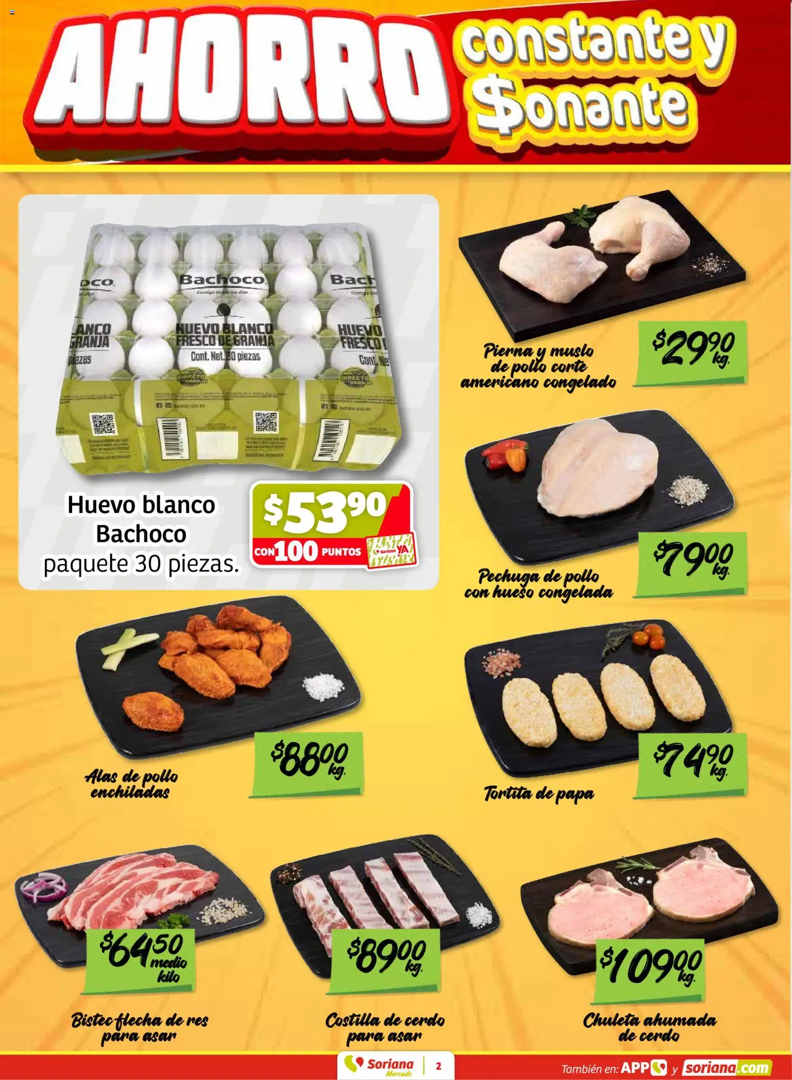 Nuevas ofertas de Soriana válidas en toda la República Mexicana desde el 27.03.2026. ¡Encuentra las mejores ofertas en Soriana Fin de Semana Mercado: Ver, Tab, Chis, Camp, Yuc y Q. Roo! | Página: 2 | Productos: Pollo, Huevo, Cerdo, Res
