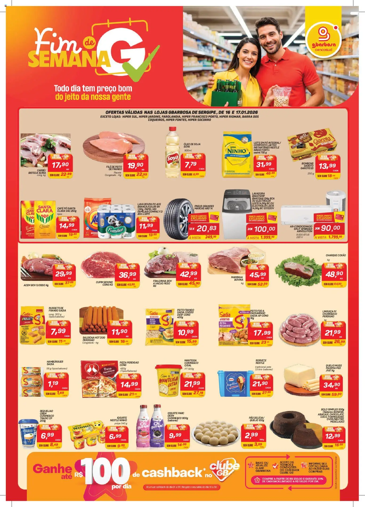 Gbarbosa Folheto - válido de 16.01.2026 | Página: 1 | Produtos: Salsicha, Maminha, Caixa, Leite