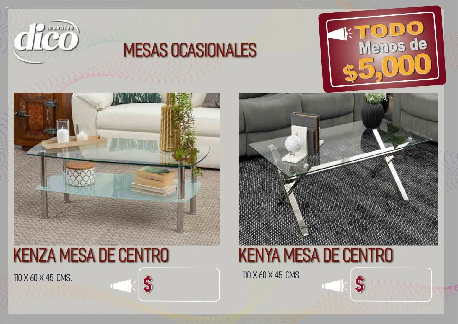 Nuevas ofertas de Muebles Dico válidas en toda la República Mexicana desde el 09.04.2026. ¡Encuentra las mejores ofertas en Muebles Dico catálogo Todo menos de 5000 Pacifico! | Página: 38 | Productos: Mesa de centro, Mesa