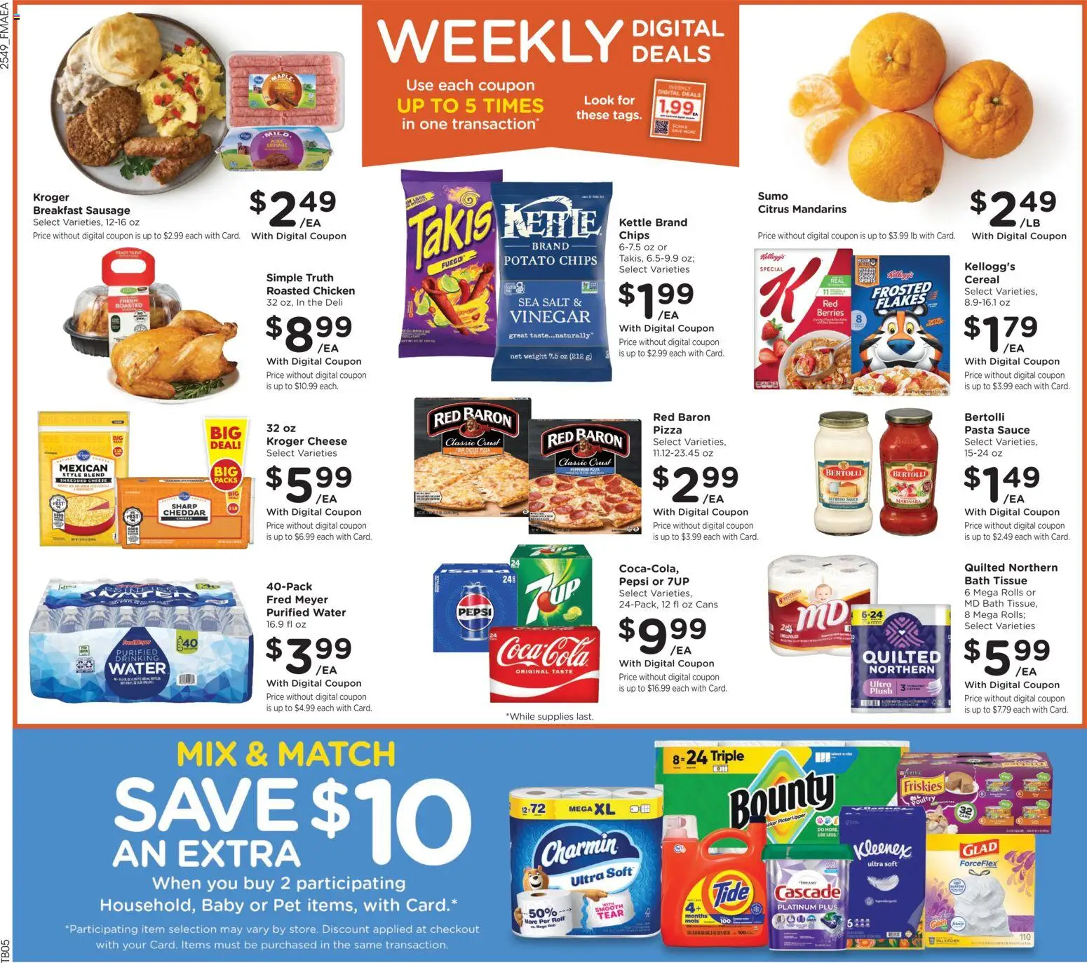 Fred Meyer Weekly Ad - valid from 07.01.2026 | Page: 2 | Products: Vinegar, Water, Sausage, Poultry