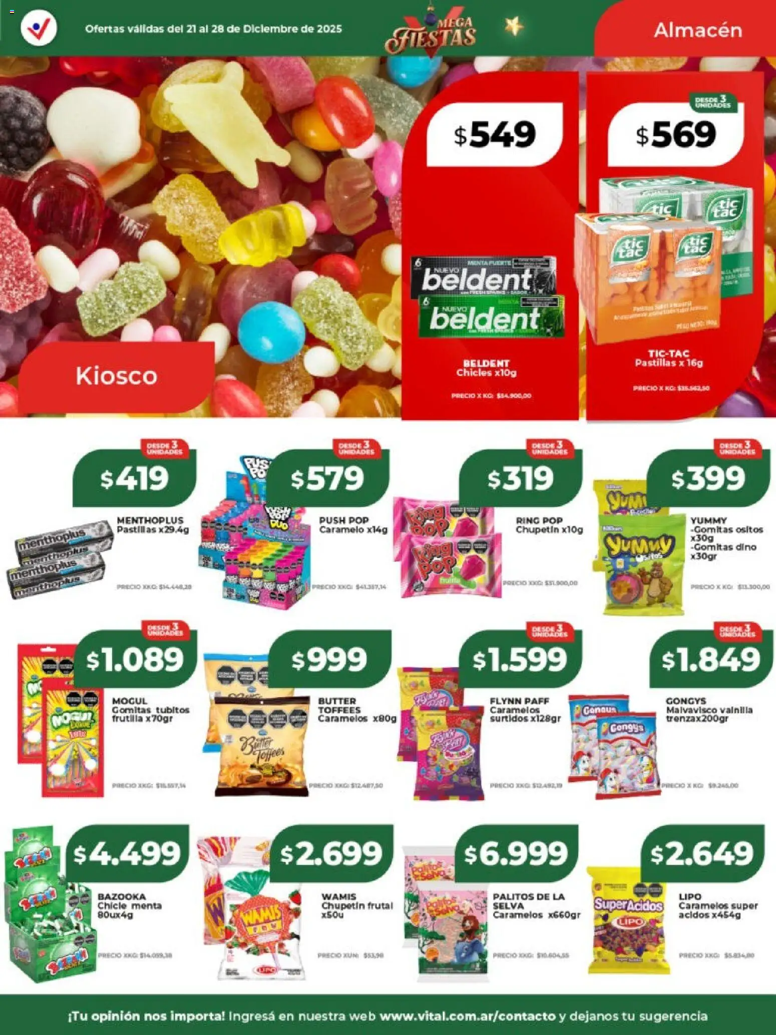 Vital - Ofertas - Mar del Plata │ válido desde el 22.12.2025 | Página: 17 | Productos: Chicles, Frutilla, Fuente, Chicle