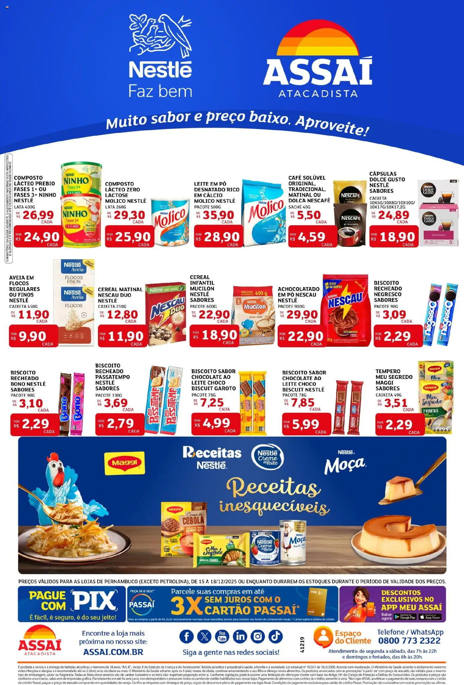 Assaí Atacadista Folheto - válido de 15.12.2025 | Página: 3 | Produtos: Biscoito, Vinho, Biscoito recheado, Leite em pó