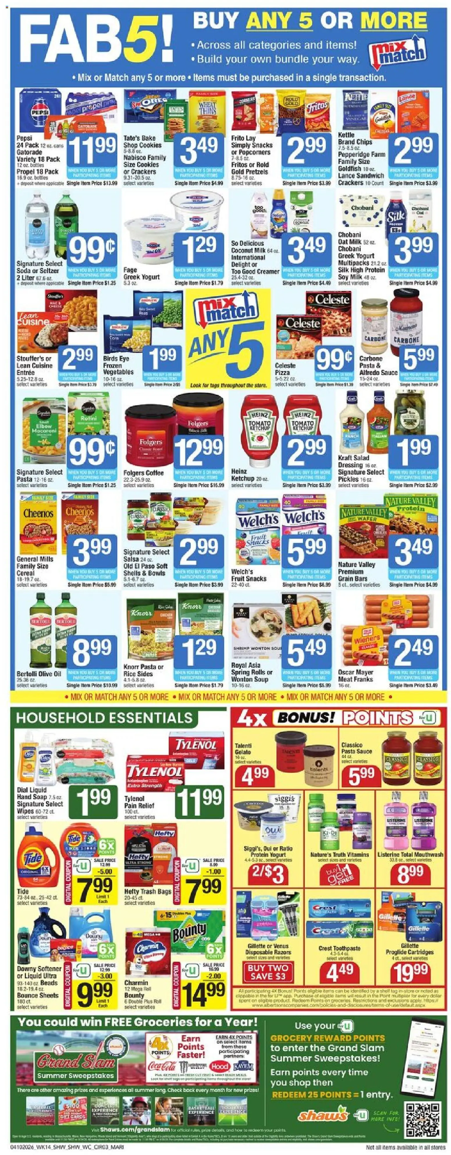 Shaw's Weekly Ad - valid from 10.04.2026 | Page: 3 | Products: Oil, Coffee, Chips, Salad
