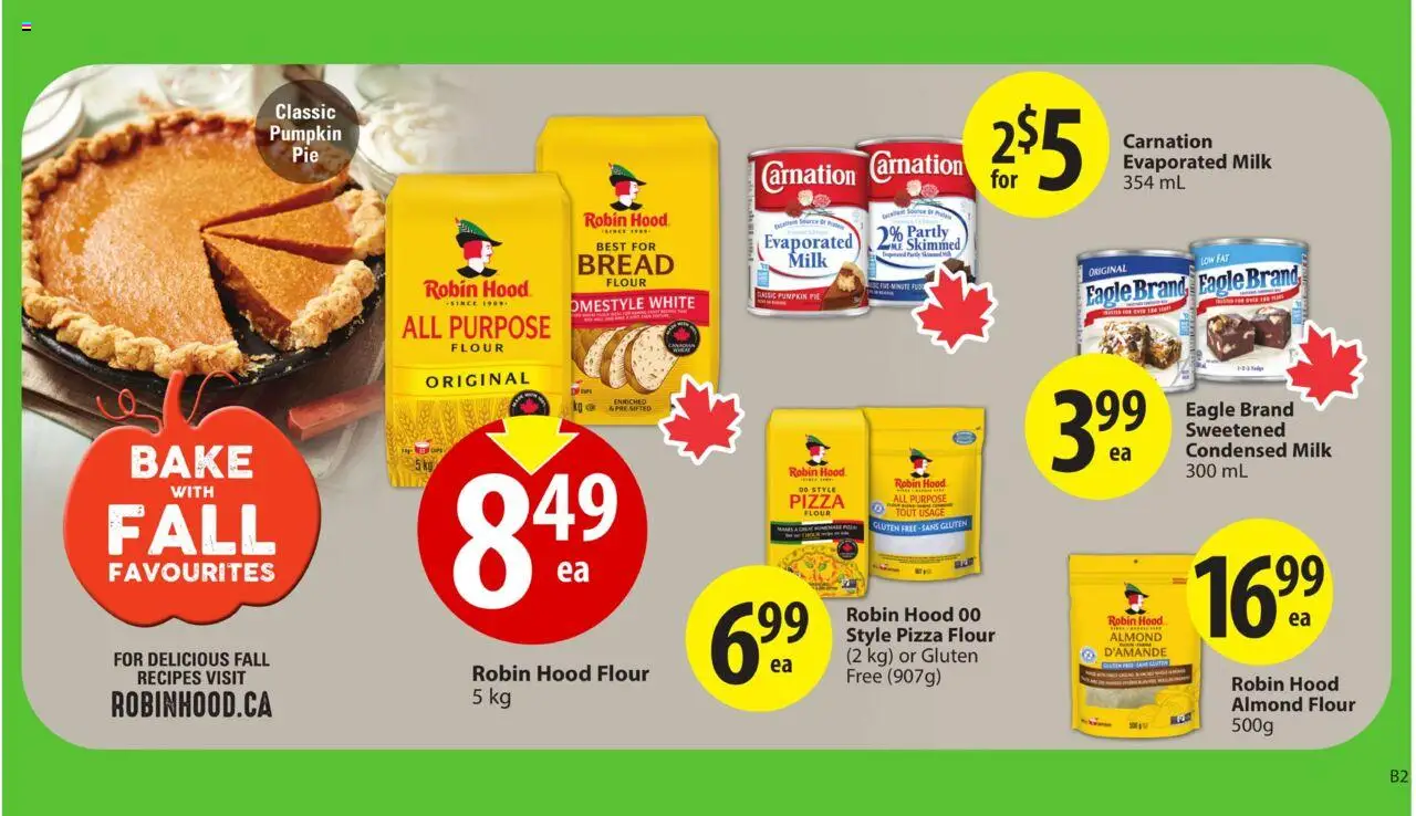 Save on foods flyer valid from 02.10.2025 | Page: 19 | Products: Milk, Bread, Pumpkin, Pizza