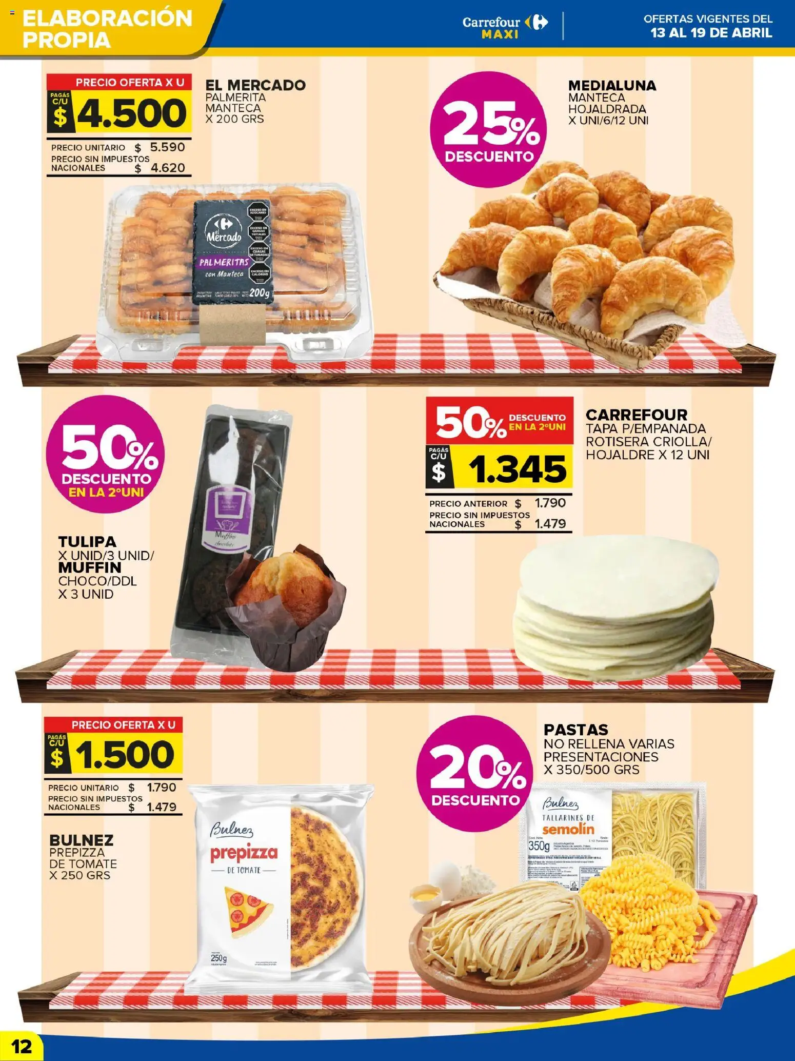 Carrefour Maxi catálogo │ válido desde el 13.04.2026 | Página: 12 | Productos: Medialuna, Tomate, Manteca
