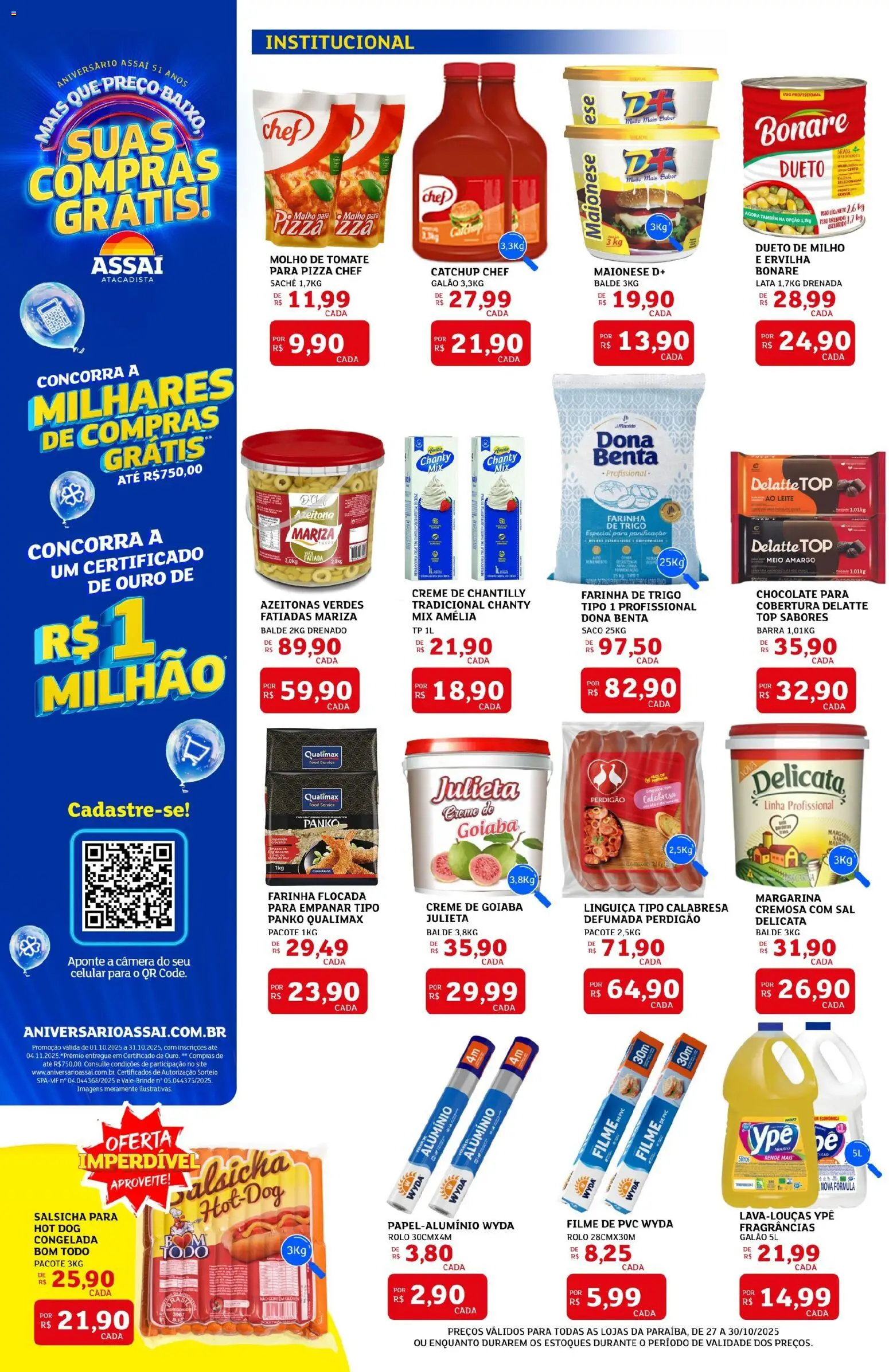 Assaí Atacadista Folheto - válido de 27.10.2025 | Página: 4 | Produtos: Celular, Molho de tomate, Baixo, Balde