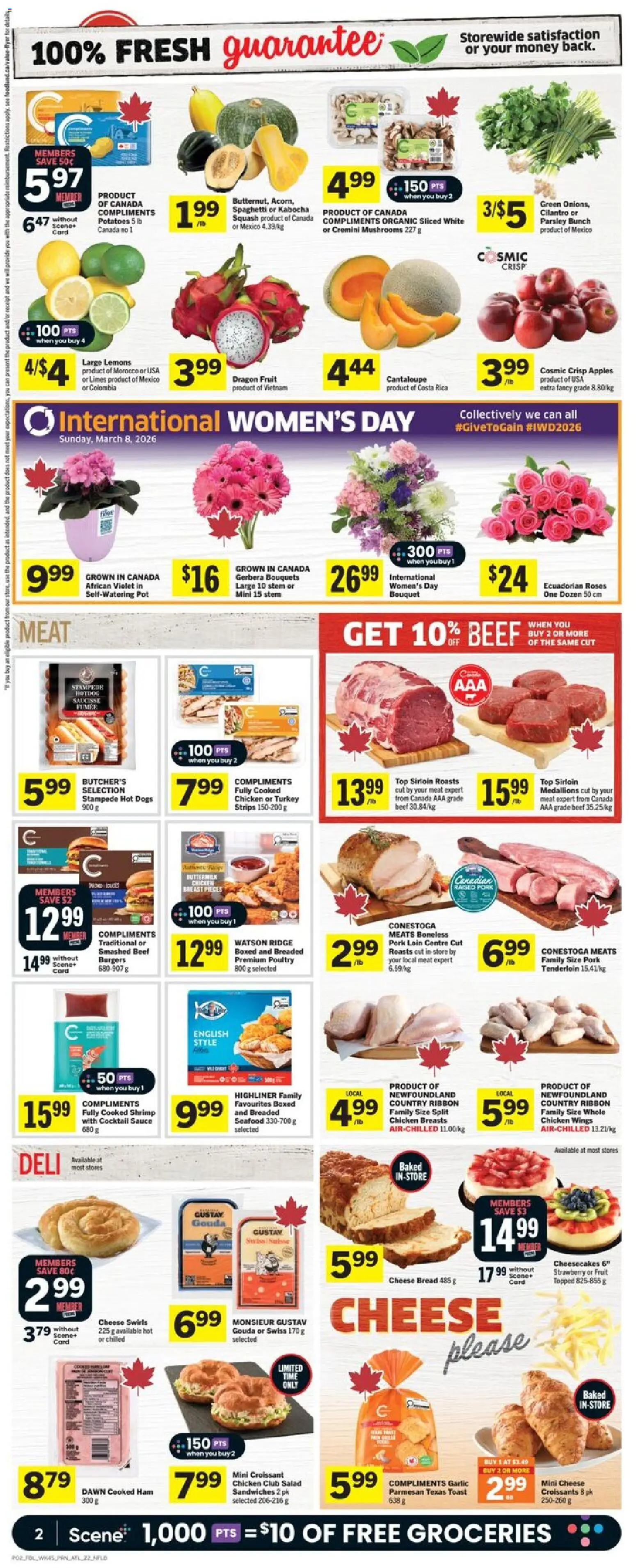 Foodland flyer valid from 05.03.2026 | Page: 3 | Products: Chicken breasts, Potatoes, Ridge, Ham