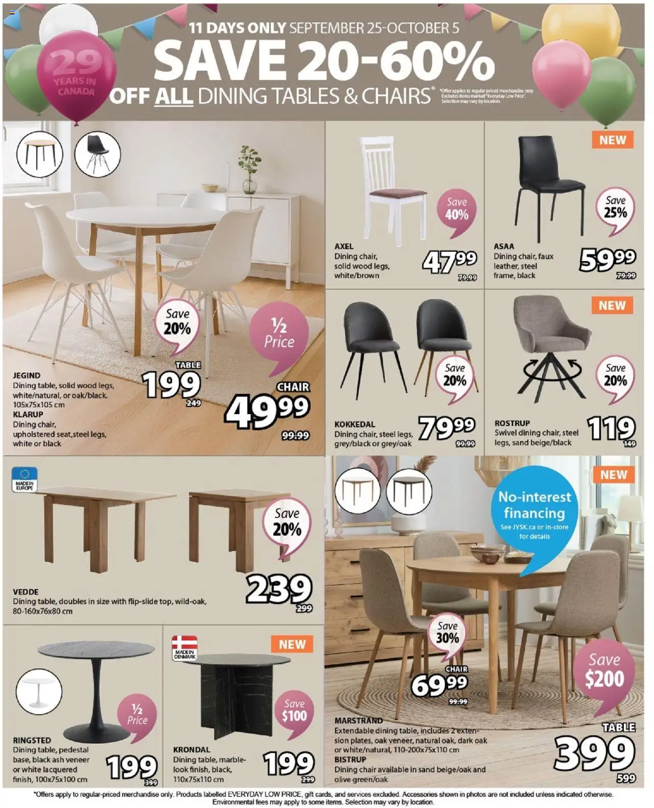 JYSK flyer valid from 25.09.2025 | Page: 3 | Products: Table, Chair