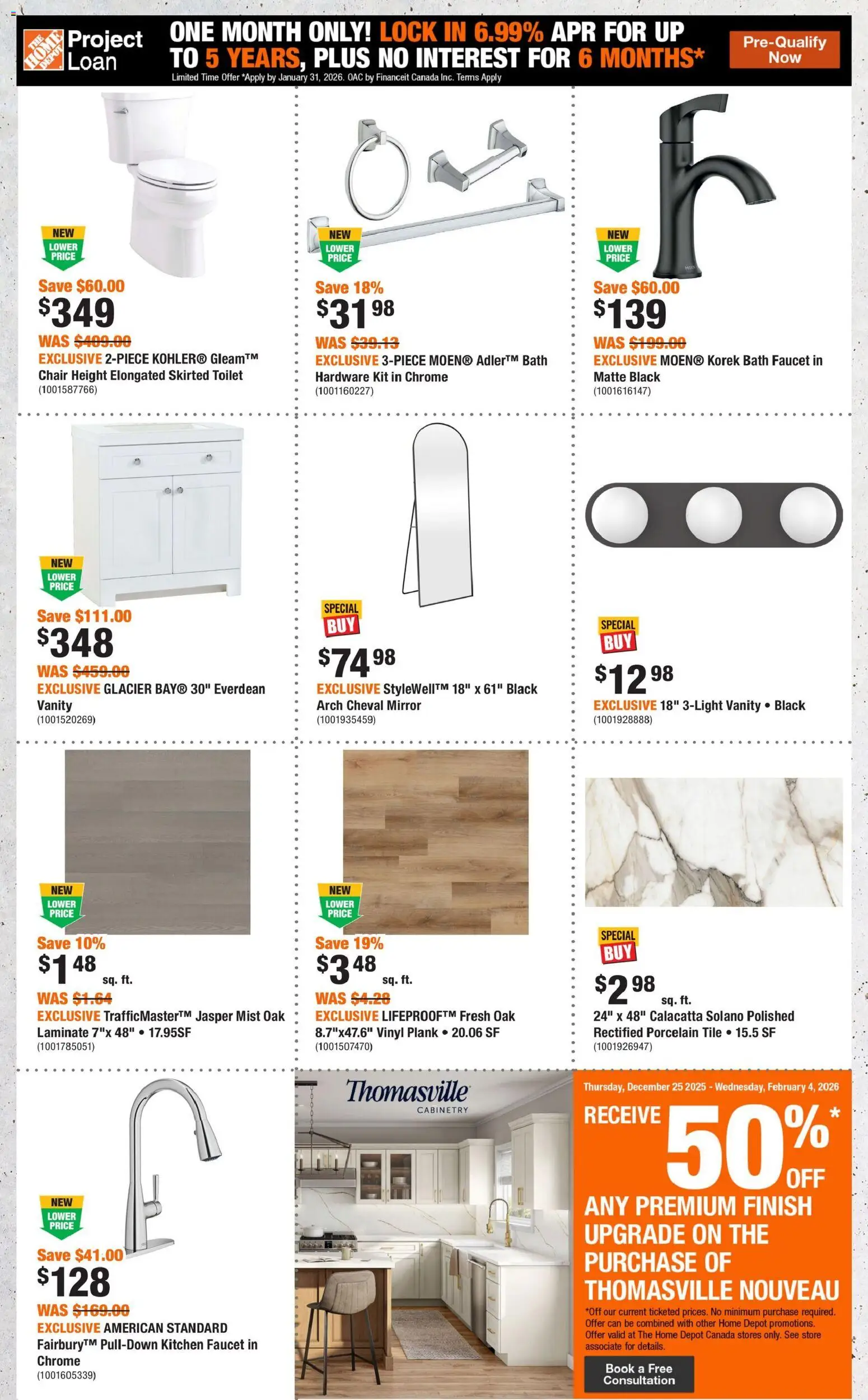 Home Depot flyer valid from 15.01.2026 | Page: 6 | Products: Chair, Bath, Mirror