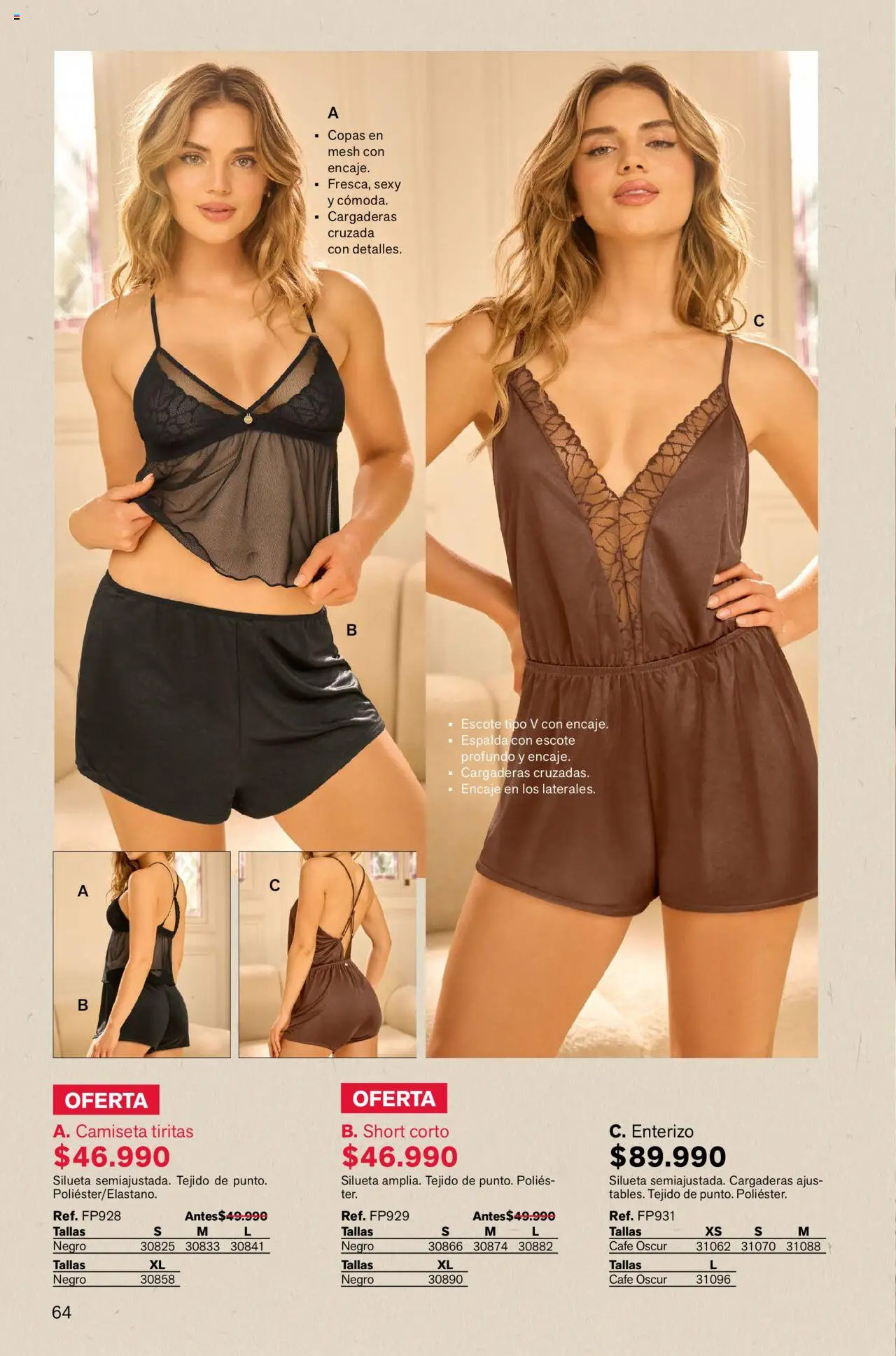 Leonisa revista - valida desde el 01.10.2025 | Página: 64 | Productos: Short, Camiseta, Café, Enterizo