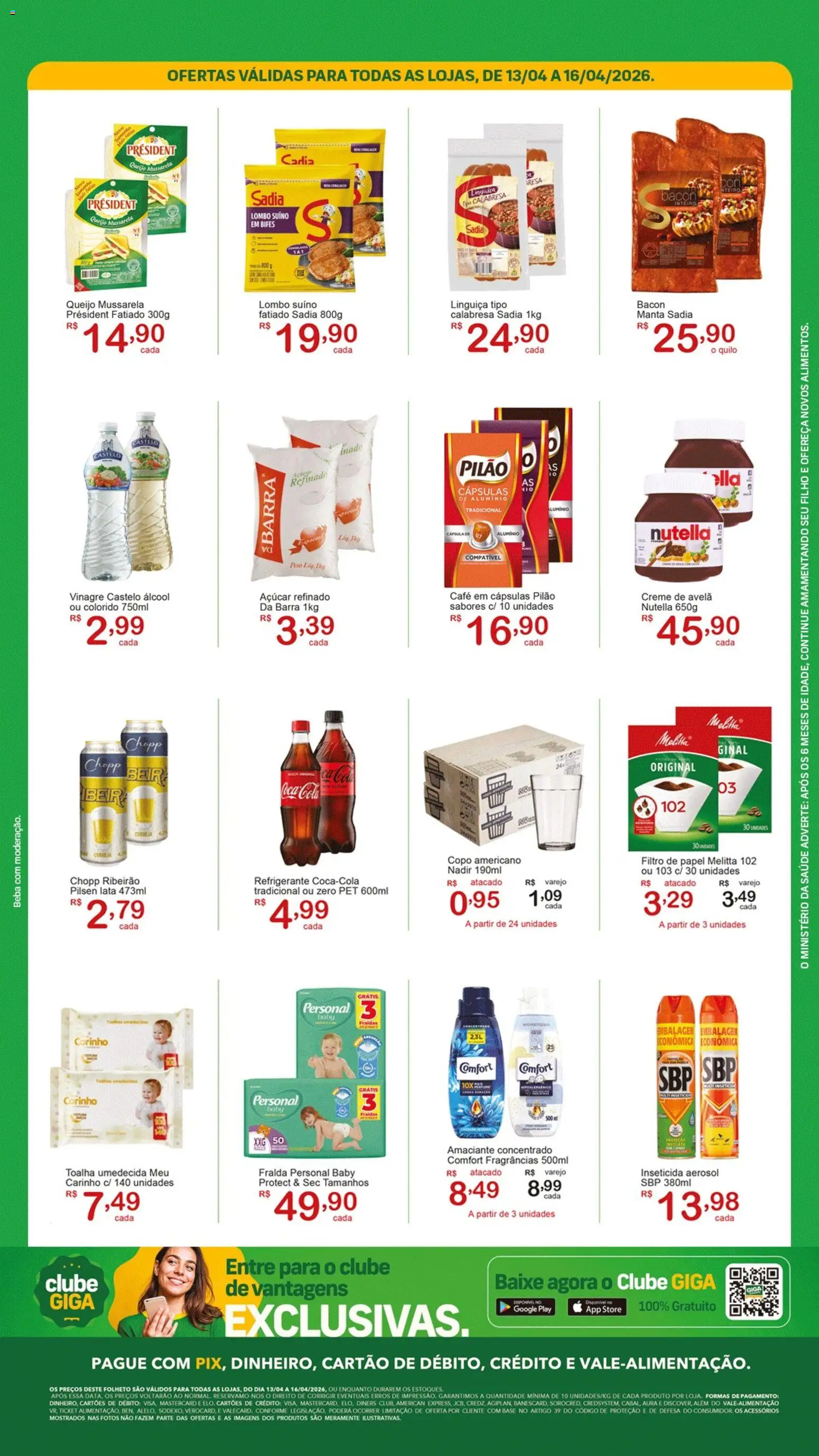 GIGA Atacado Folheto - válido de 13.04.2026 | Página: 2 | Produtos: Linguiça, Café, Creme de avelã, Inseticida