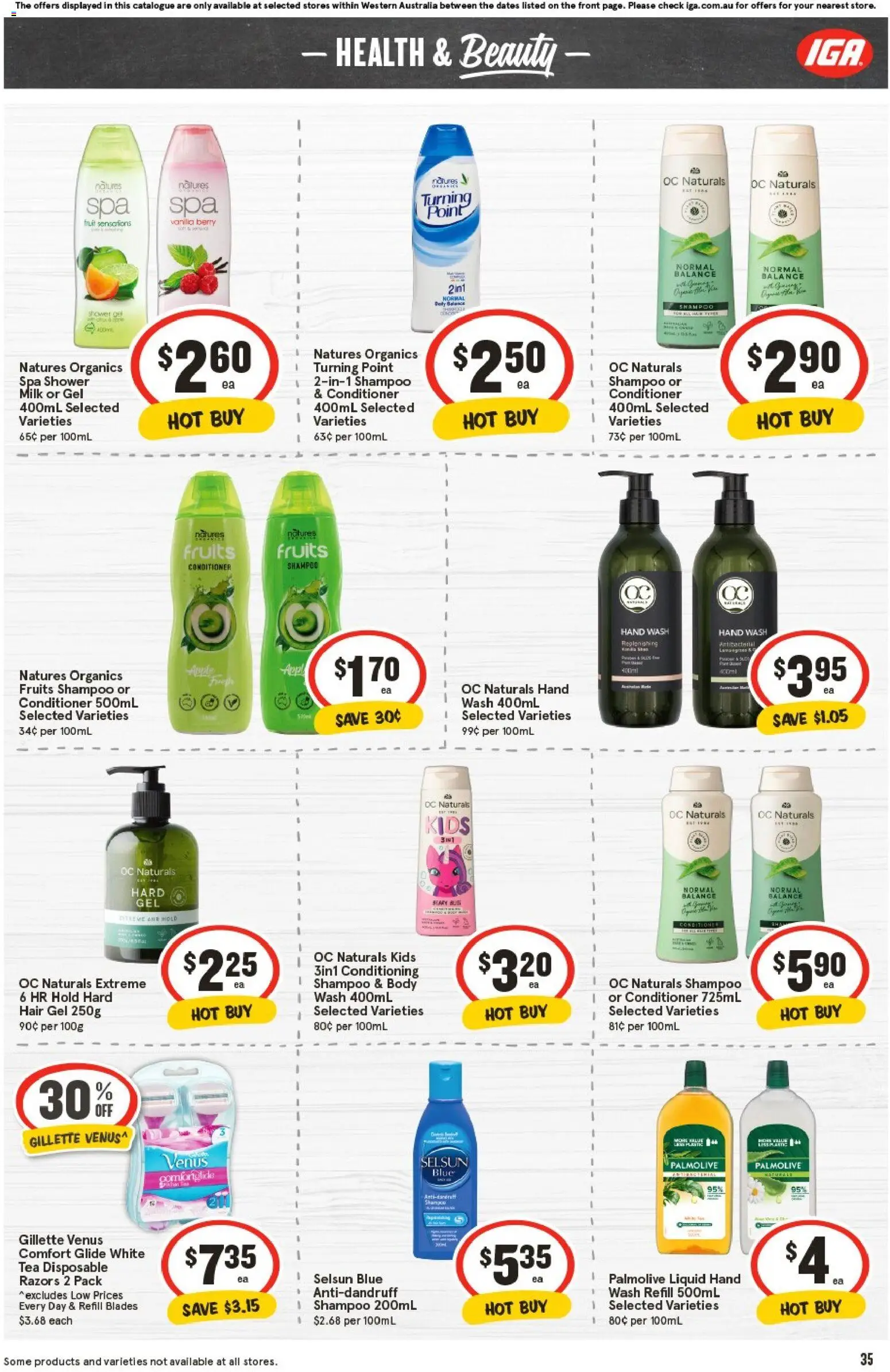 IGA catalogue - valid from 05.11.2025 | Page: 35 | Products: Shower, Shampoo, Conditioner, Razors