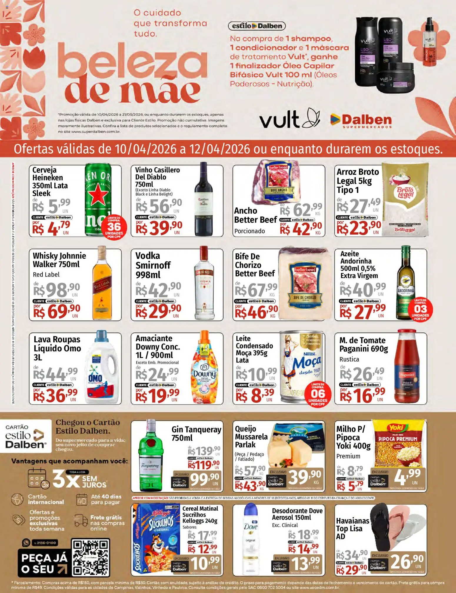 Supermercado Dalben Folheto - válido de 10.04.2026 | Página: 1 | Produtos: Desodorante, Queijo, Roupas, Amaciante