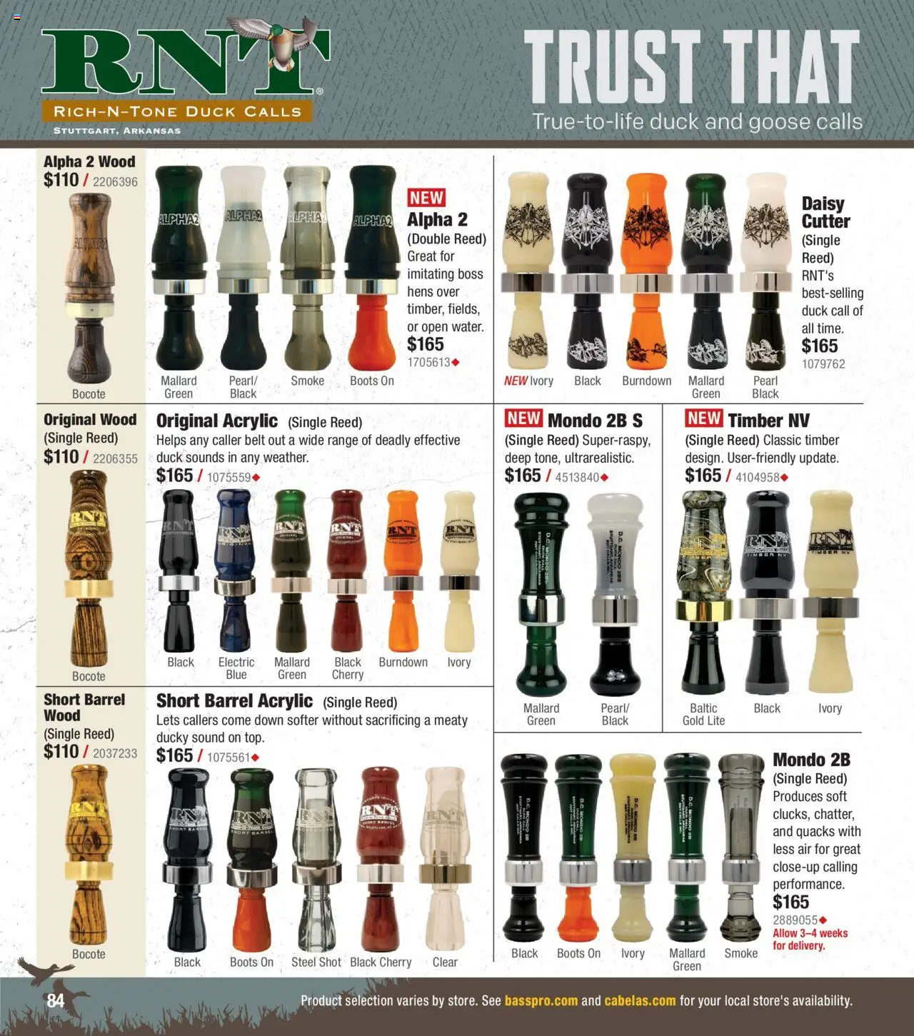 Cabela's Waterfowl 25 - valid from 01.10.2025 | Page: 84 | Products: Acrylic, Boots, Belt, Cutter