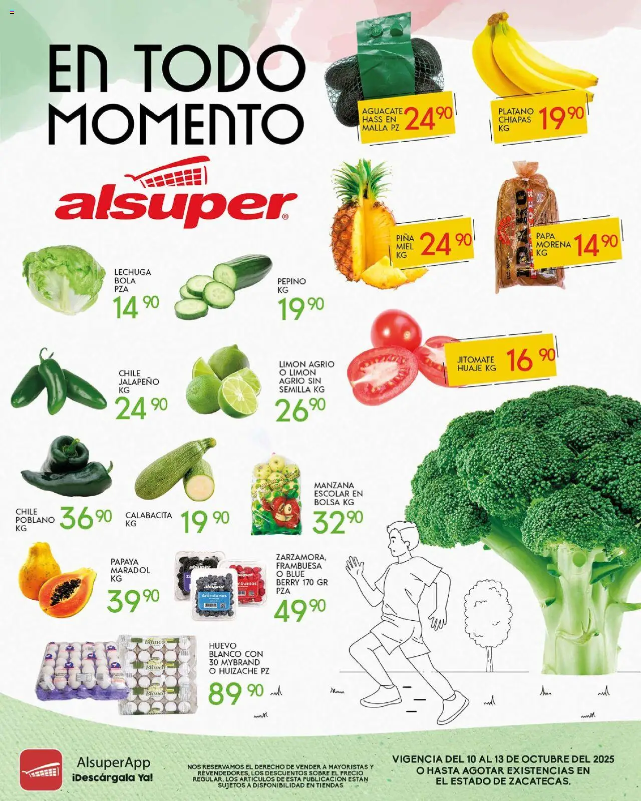 Nuevas ofertas de Alsuper válidas en toda la República Mexicana desde el 10.10.2025. ¡Encuentra las mejores ofertas en Alsuper - Folleto Zacatecas! | Página: 1 | Productos: Papa, Aguacate, Arándanos, Sobre