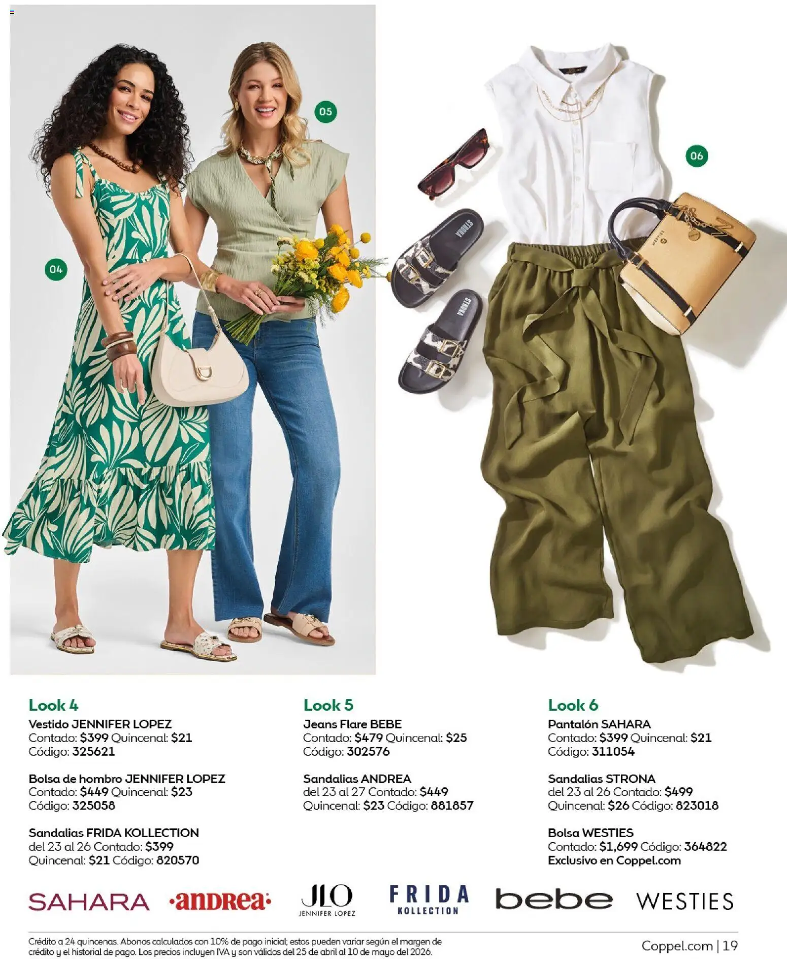 Nuevas ofertas de Coppel válidas en toda la República Mexicana desde el 25.04.2026. ¡Encuentra las mejores ofertas en Coppel catálogo Los regalos que mamá siempre quiere! | Página: 19 | Productos: Bolsa, Vestido, Sandalias