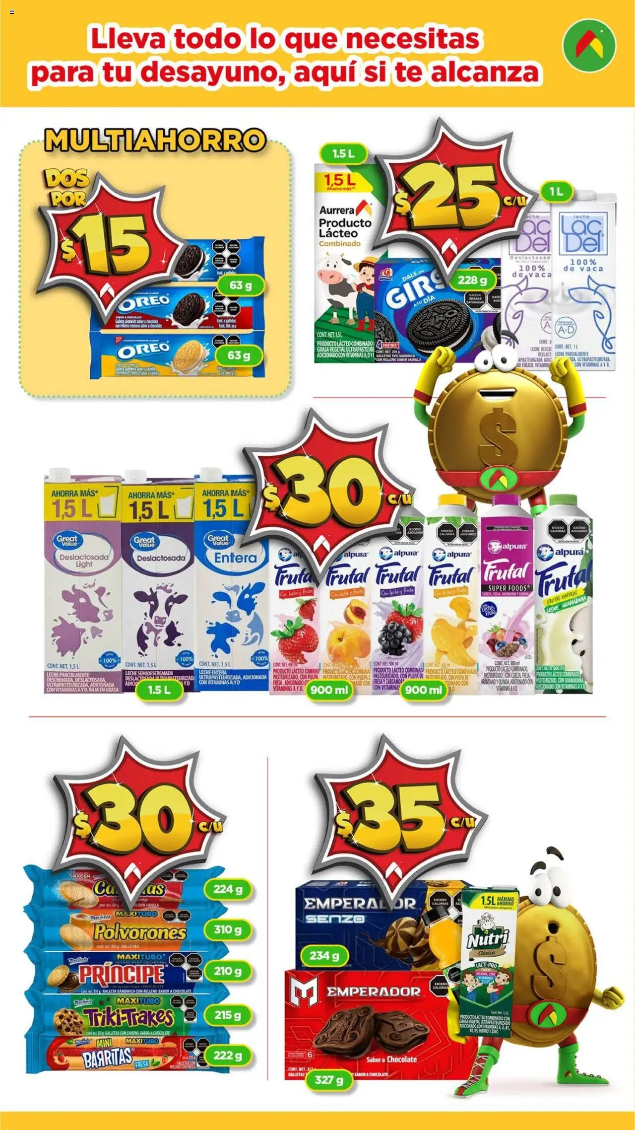 Nuevas ofertas de Bodega Aurrerá válidas en toda la República Mexicana desde el 31.07.2025. ¡Encuentra las mejores ofertas en Bodega Aurrerá - Folleto Aquí si te Alcanza Morralla ! | Página: 3 | Productos: Azúcar, Leche, Chocolate, Vitaminas