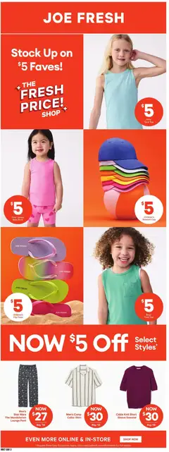 Preview of Loblaws weekly flyer / circulaire from shop Loblaws valid from 23.04.2026 | Page: 21 | Products: Flip flops, Cable, Shirt, Sweater