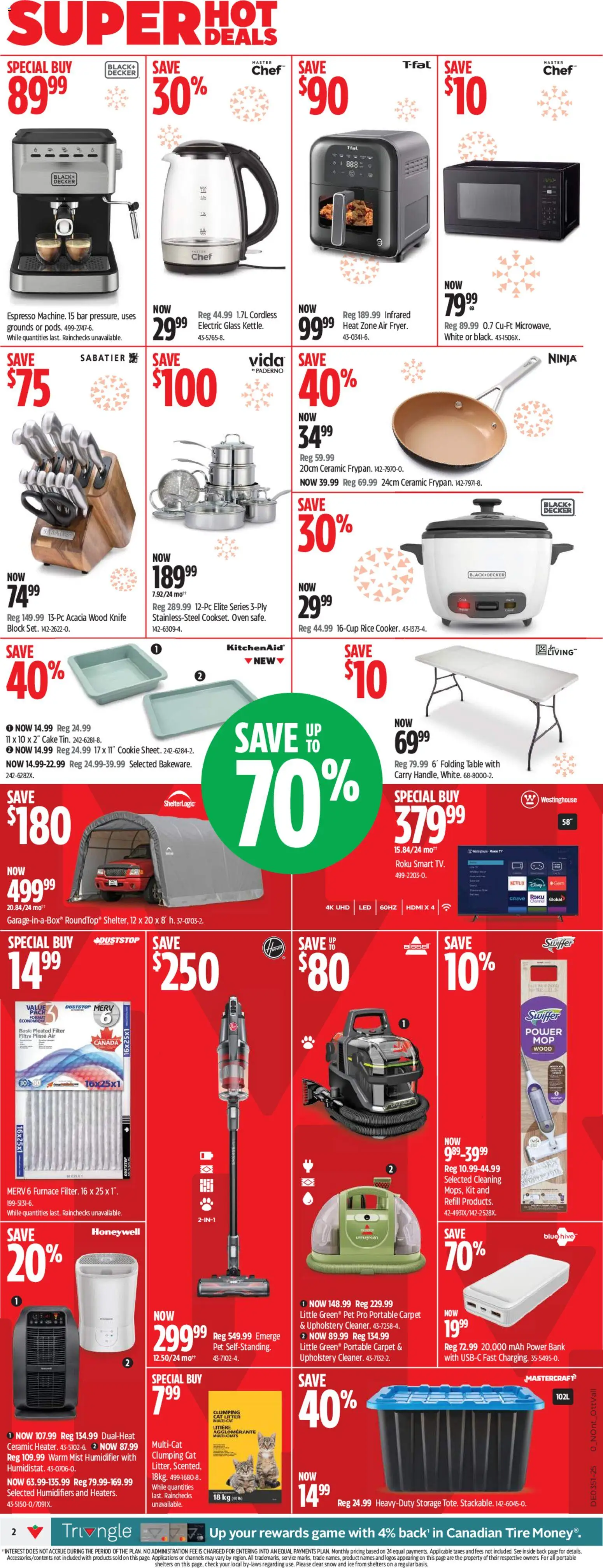 Canadian Tire flyer valid from 11.12.2025 | Page: 4 | Products: Rice, Oven, Table, Carpet