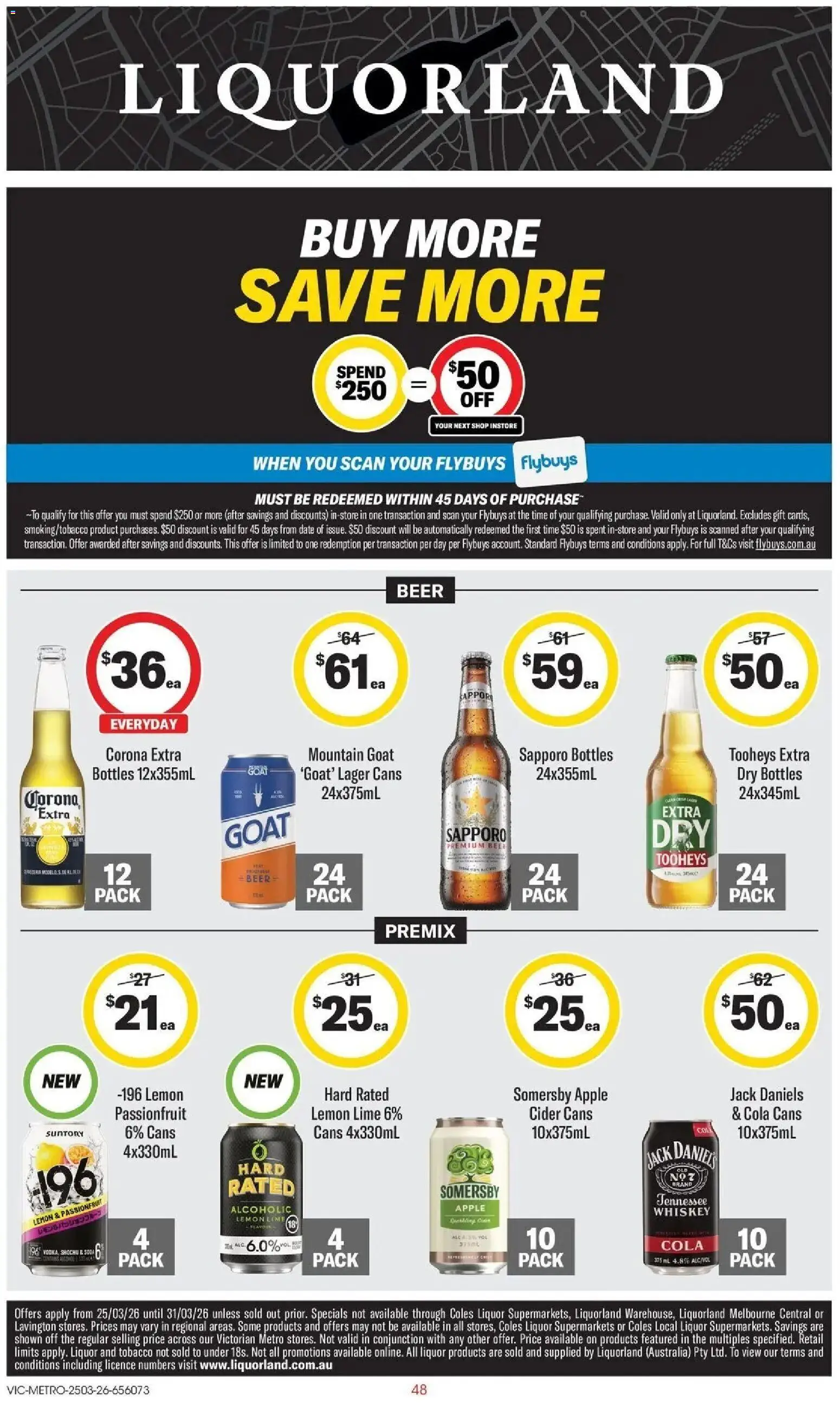 Coles catalogue - valid from 25.03.2026 | Page: 48 | Products: Passionfruit, Whiskey, Lemon, Date