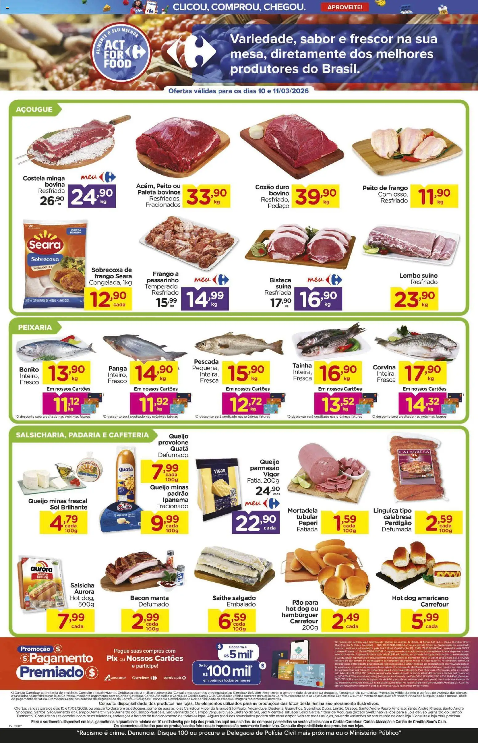 Carrefour Folheto - válido de 10.03.2026 | Página: 2 | Produtos: Pão, Mortadela, Parmesão, Peito de frango