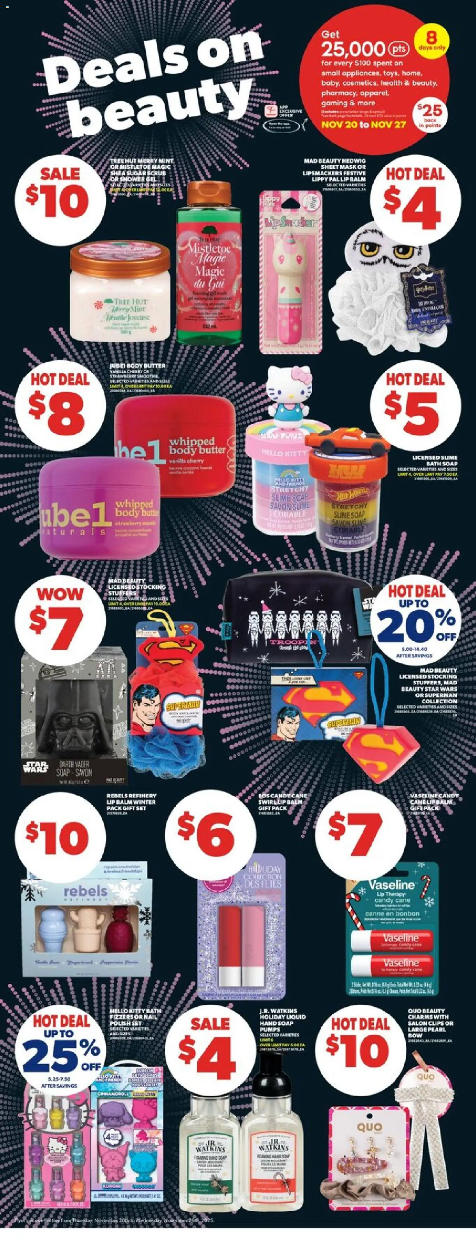 Real Canadian Superstore flyer valid from 20.11.2025 | Page: 27 | Products: Mask, Soap, Bath, Butter