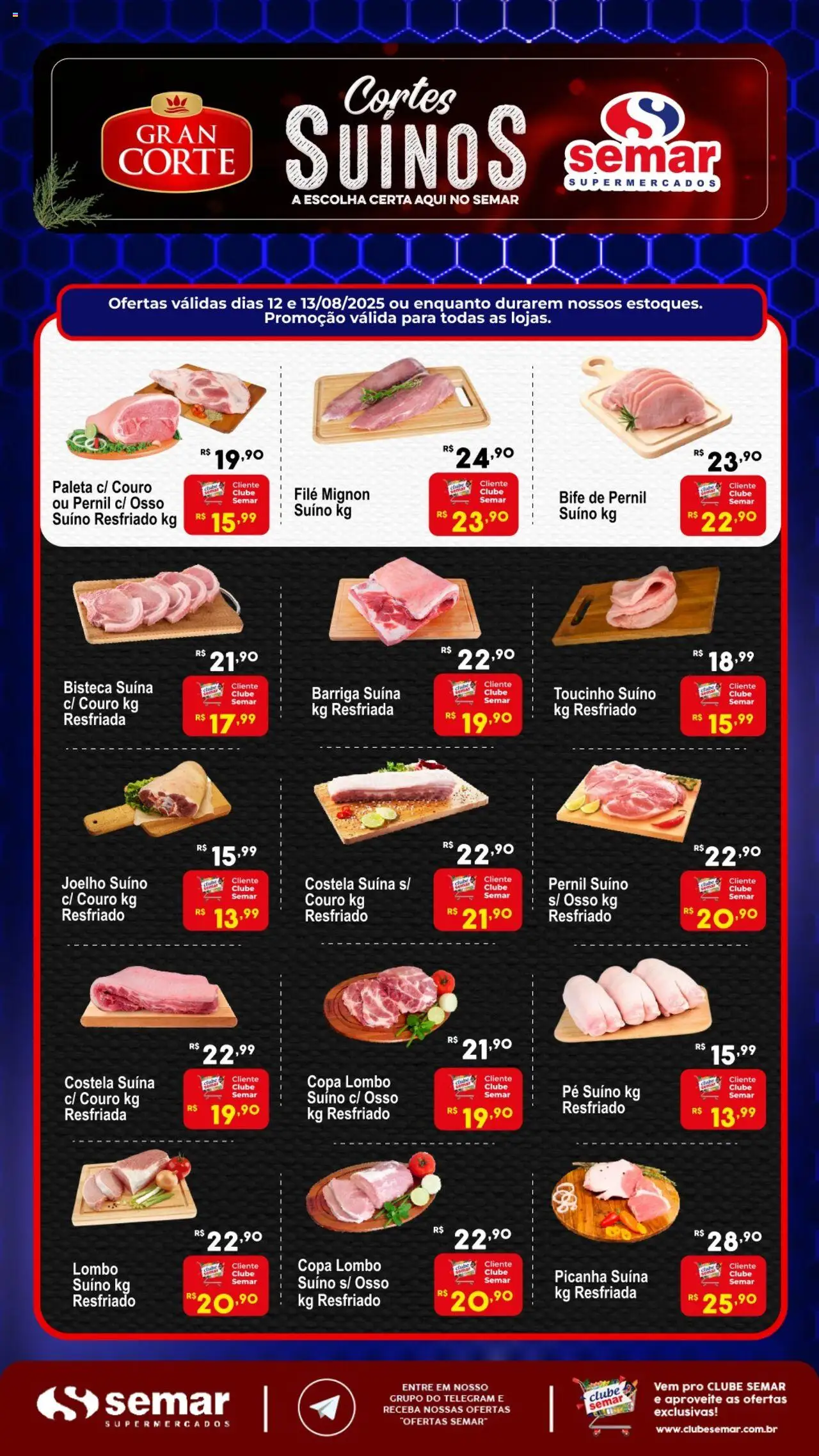 Semar Supermercado Folheto - válido de 12.08.2025 | Página: 2 | Produtos: Picanha, Lombo, Pernil, Copa