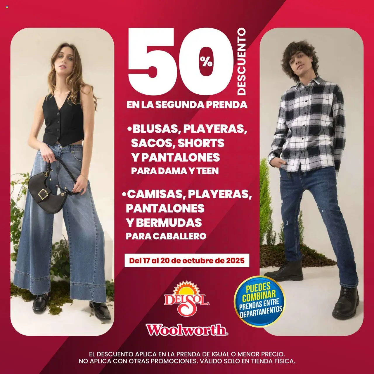 Nuevas ofertas de Del Sol y Woolworth válidas en toda la República Mexicana desde el 17.10.2025. ¡Encuentra las mejores ofertas en Del Sol y Woolworth - Catálogo Las mejores promociones y descuentos ! | Página: 3 | Productos: Pantalones, Bermudas