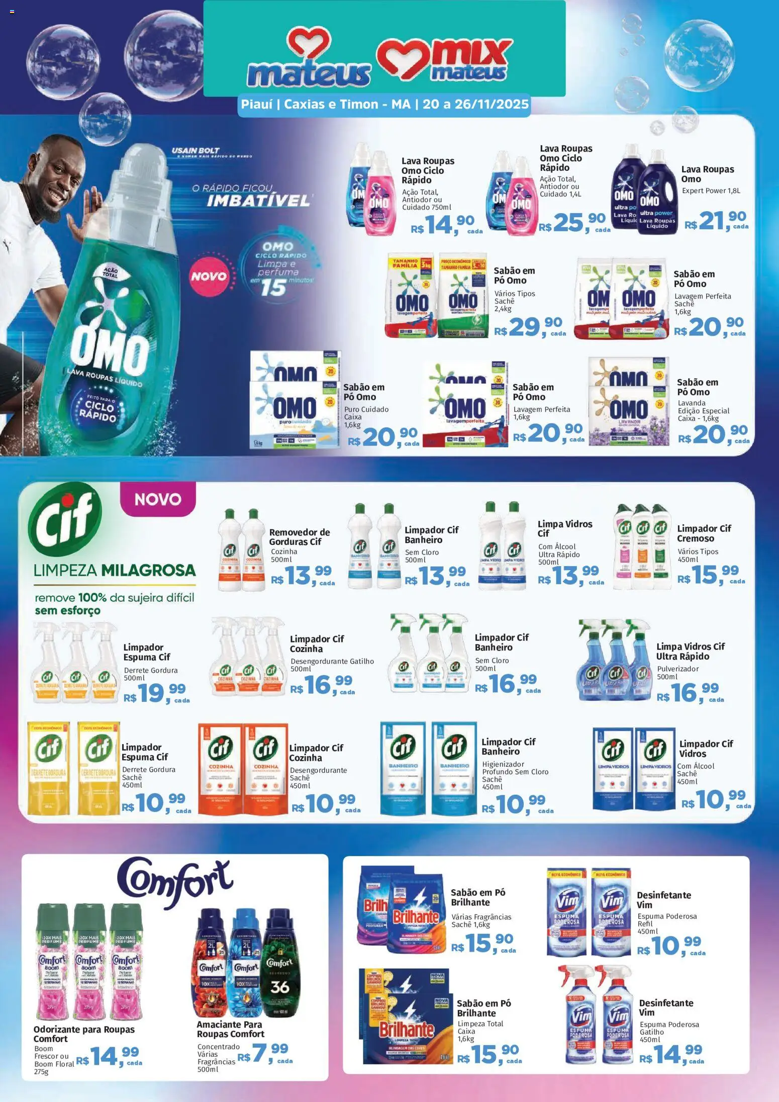 Mateus Folheto - válido de 20.11.2025 | Página: 1 | Produtos: Perfume, Roupas, Sabão em pó omo, Desinfetante