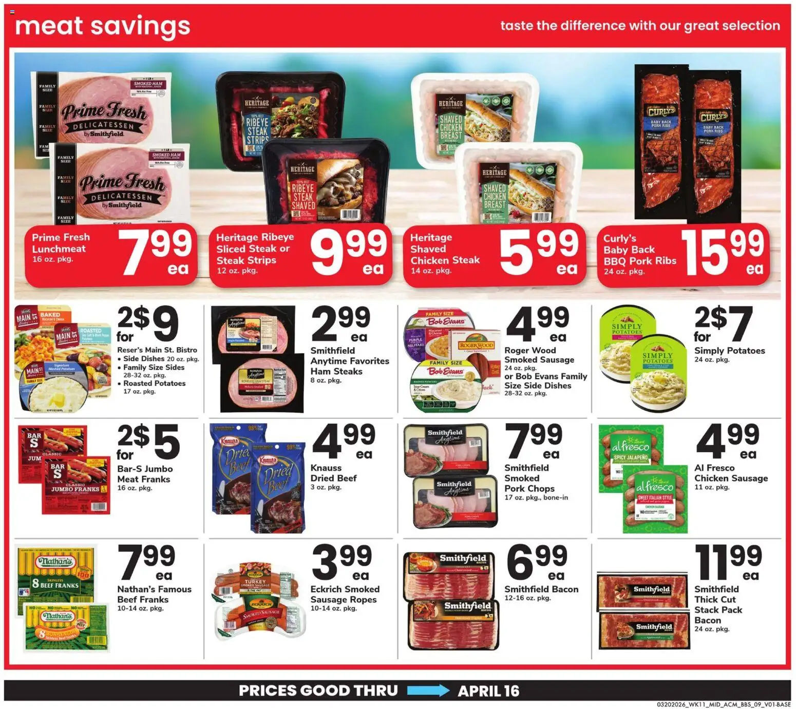 Acme Big Book of Savings - valid from 20.03.2026 | Page: 9 | Products: Beef, Cream, Potatoes, Sausage