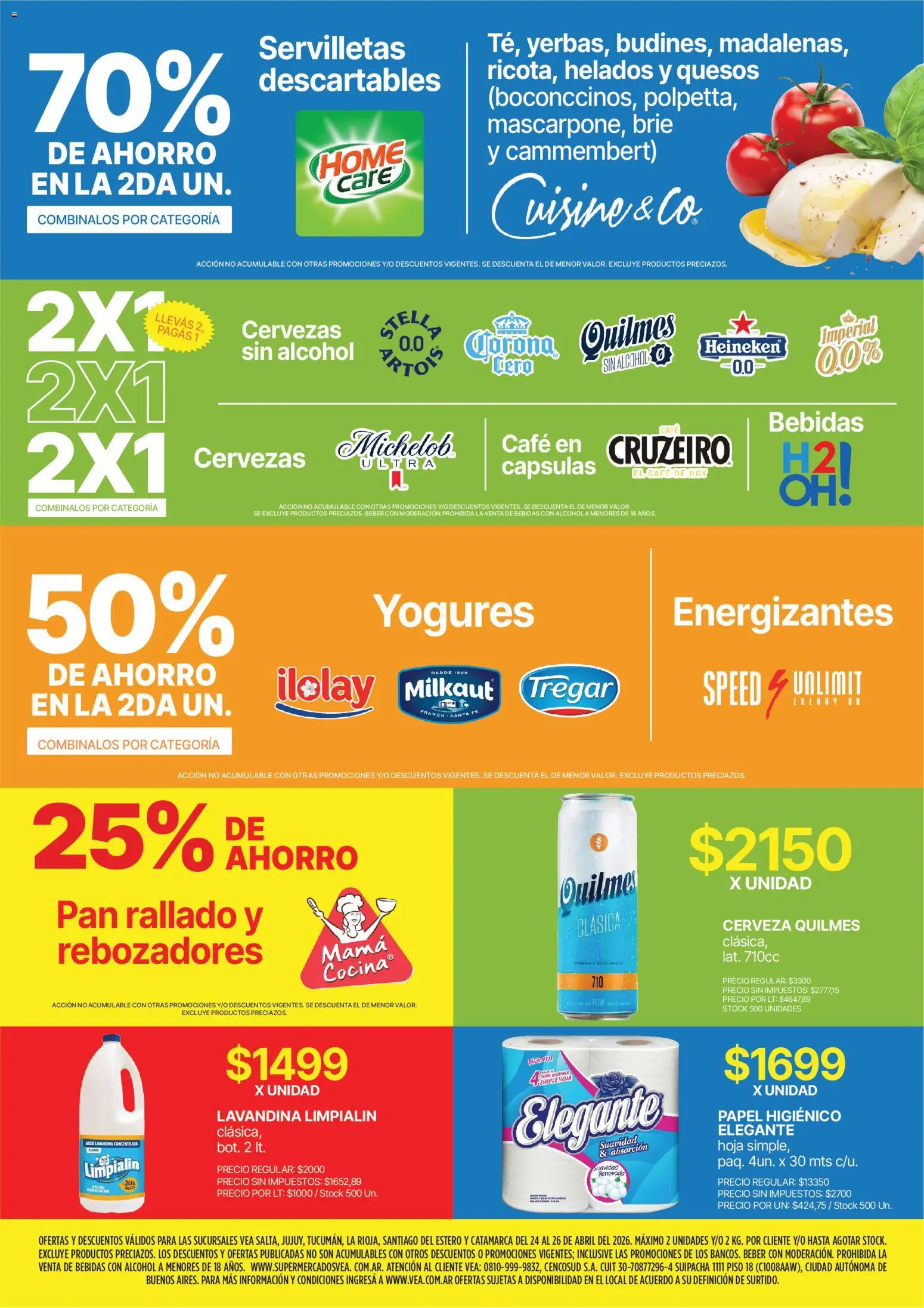 Vea - Oferta fin de semana │ válido desde el 24.04.2026 | Página: 8 | Productos: Papel higiénico, Lavandina, Agua, Pan