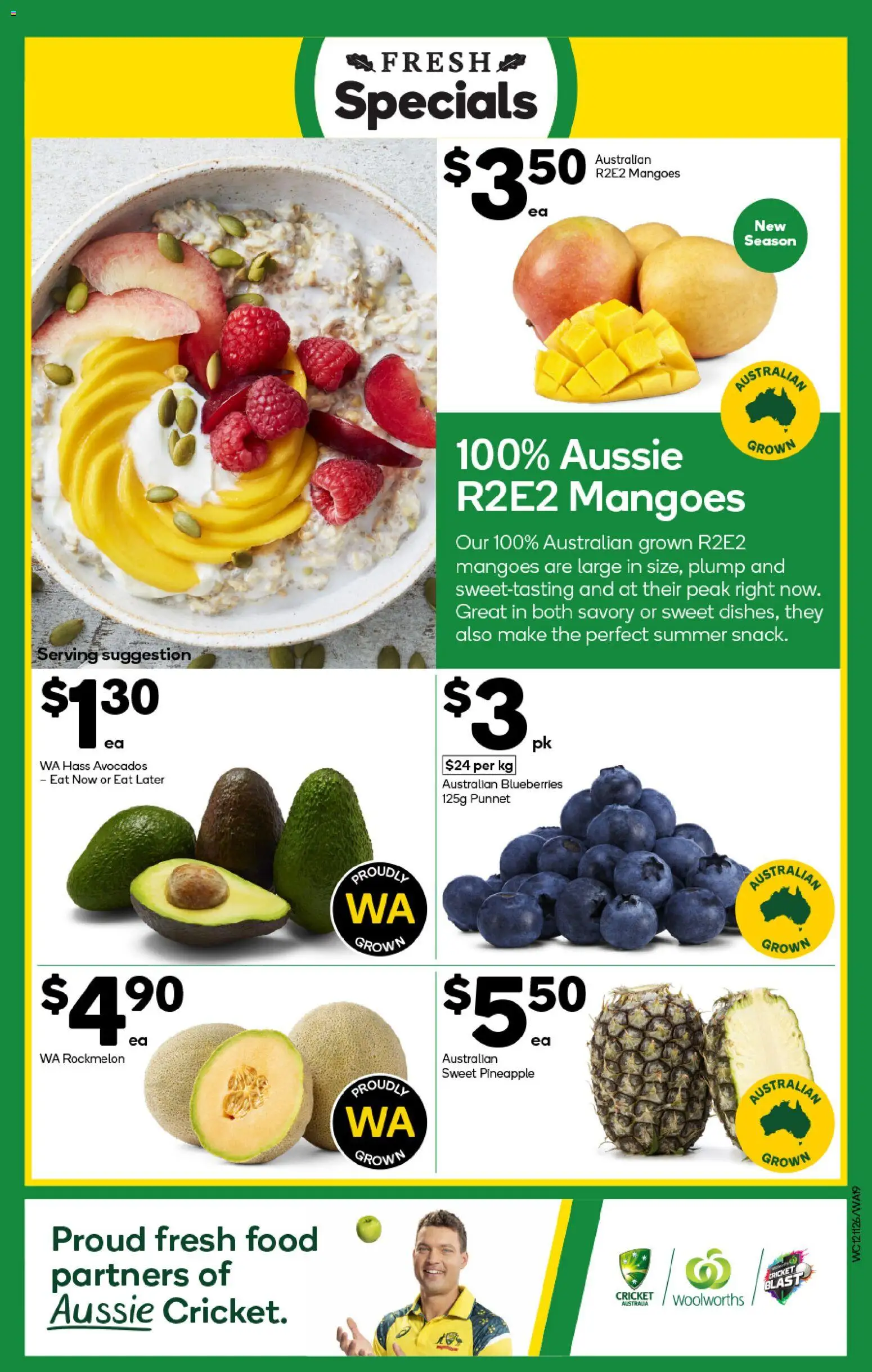 Woolworths catalogue - valid from 12.11.2025 | Page: 19 | Products: Pineapple, Rockmelon, Blueberries