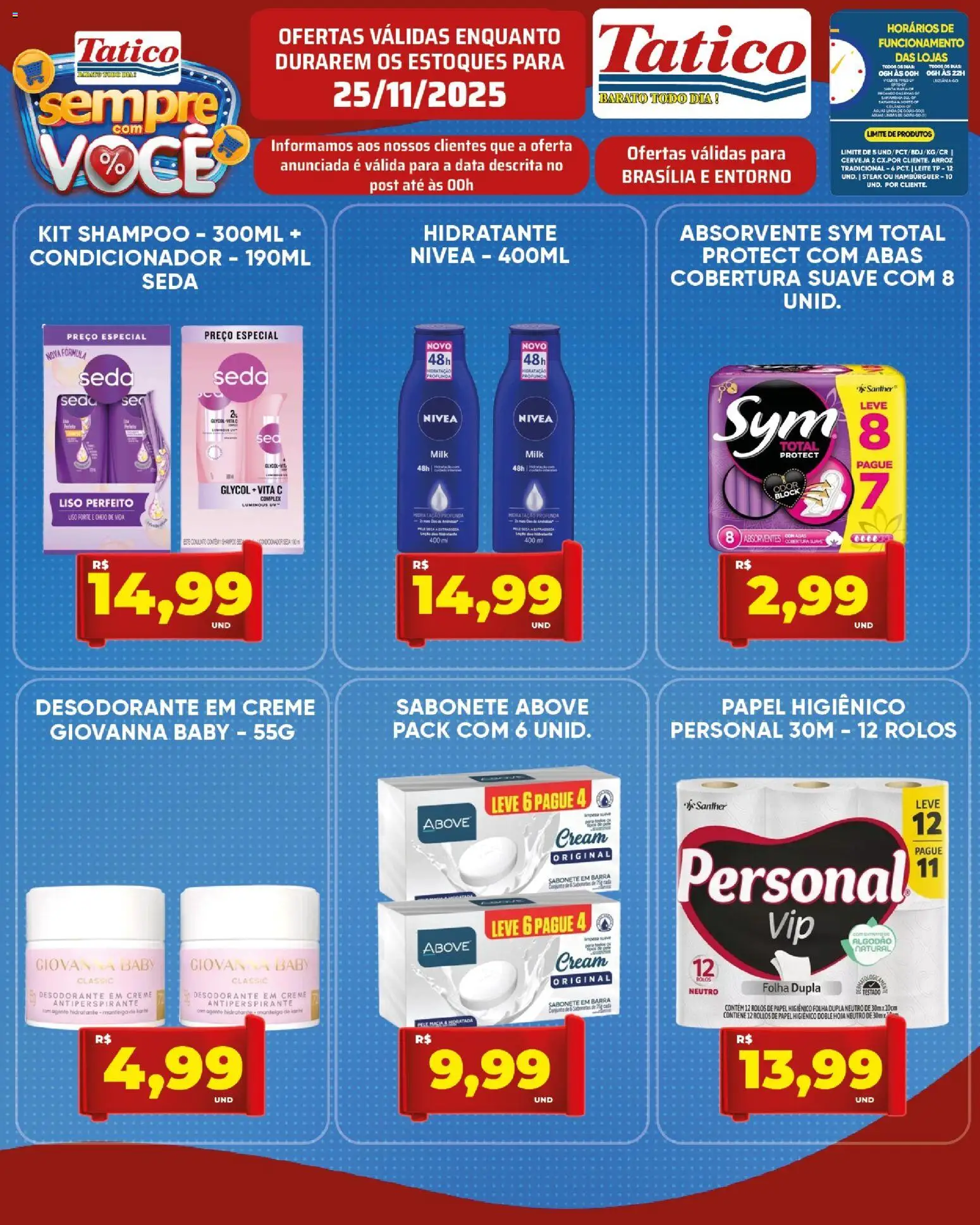 Tatico Folheto - válido de 25.11.2025 | Página: 14 | Produtos: Condicionador, Desodorante, Creme, Papel higiênico
