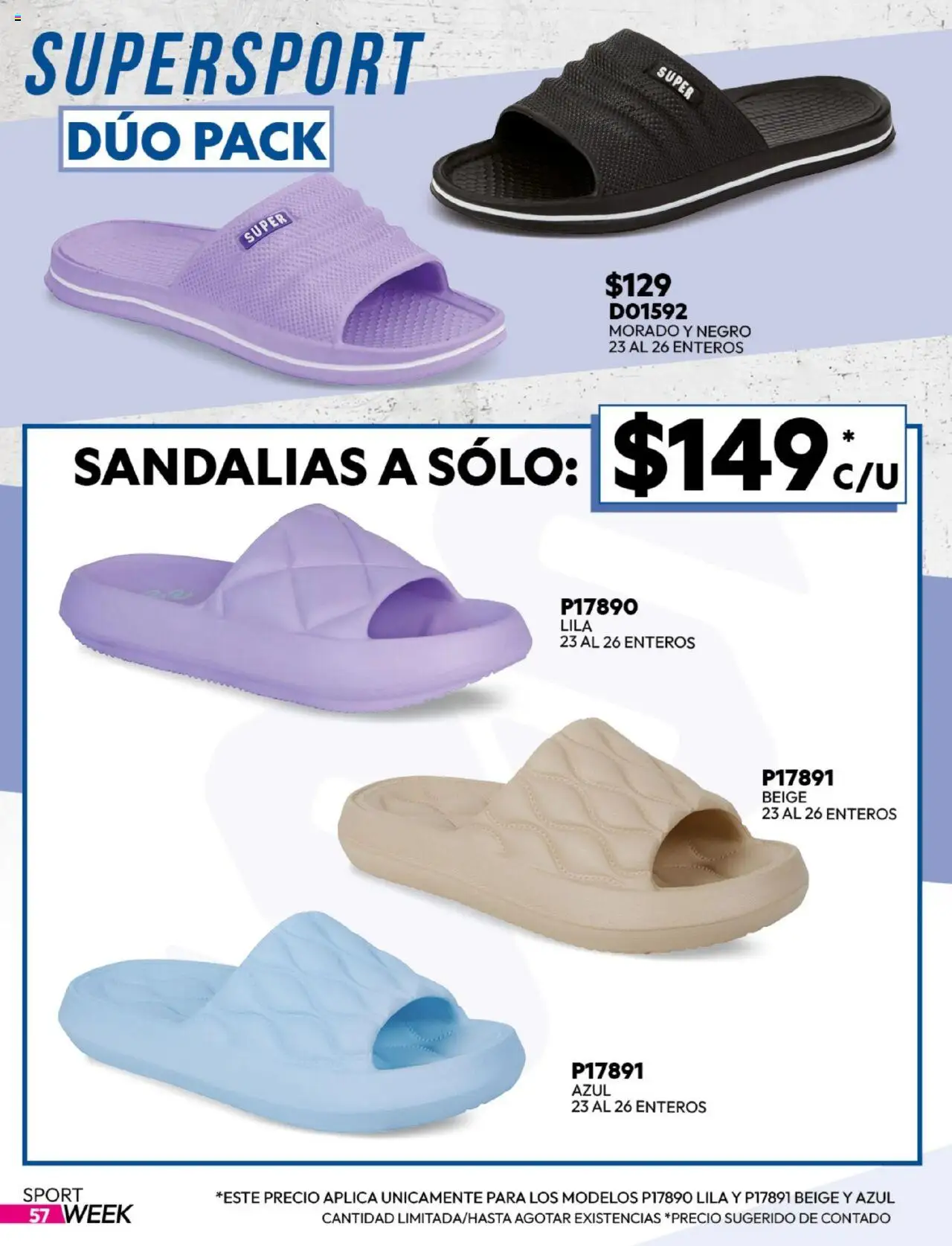 Nuevas ofertas de Cklass válidas en toda la República Mexicana desde el 25.08.2025. ¡Encuentra las mejores ofertas en Cklass - Catálogo Sportweek! | Página: 58 | Productos: Sandalias