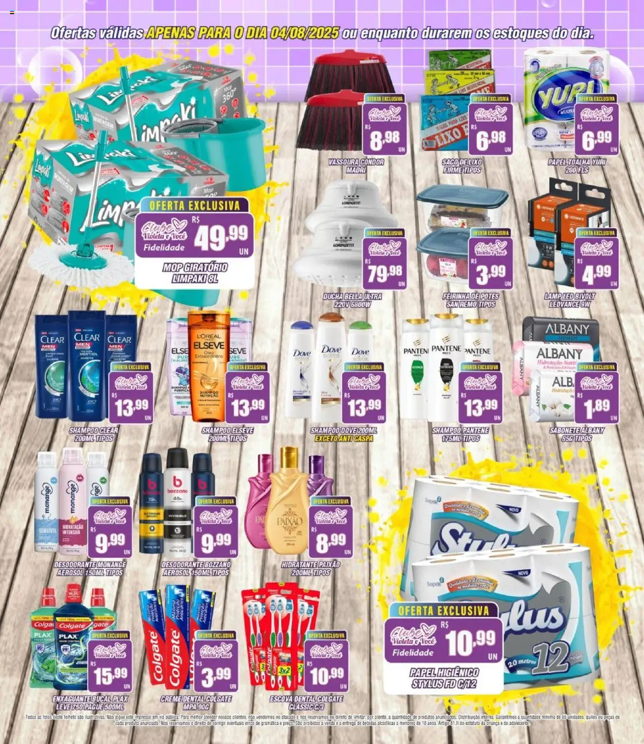 Violeta Supermercados Folheto - válido de 04.08.2025 | Página: 2 | Produtos: Desodorante, Potes, Dove, Papel higiênico