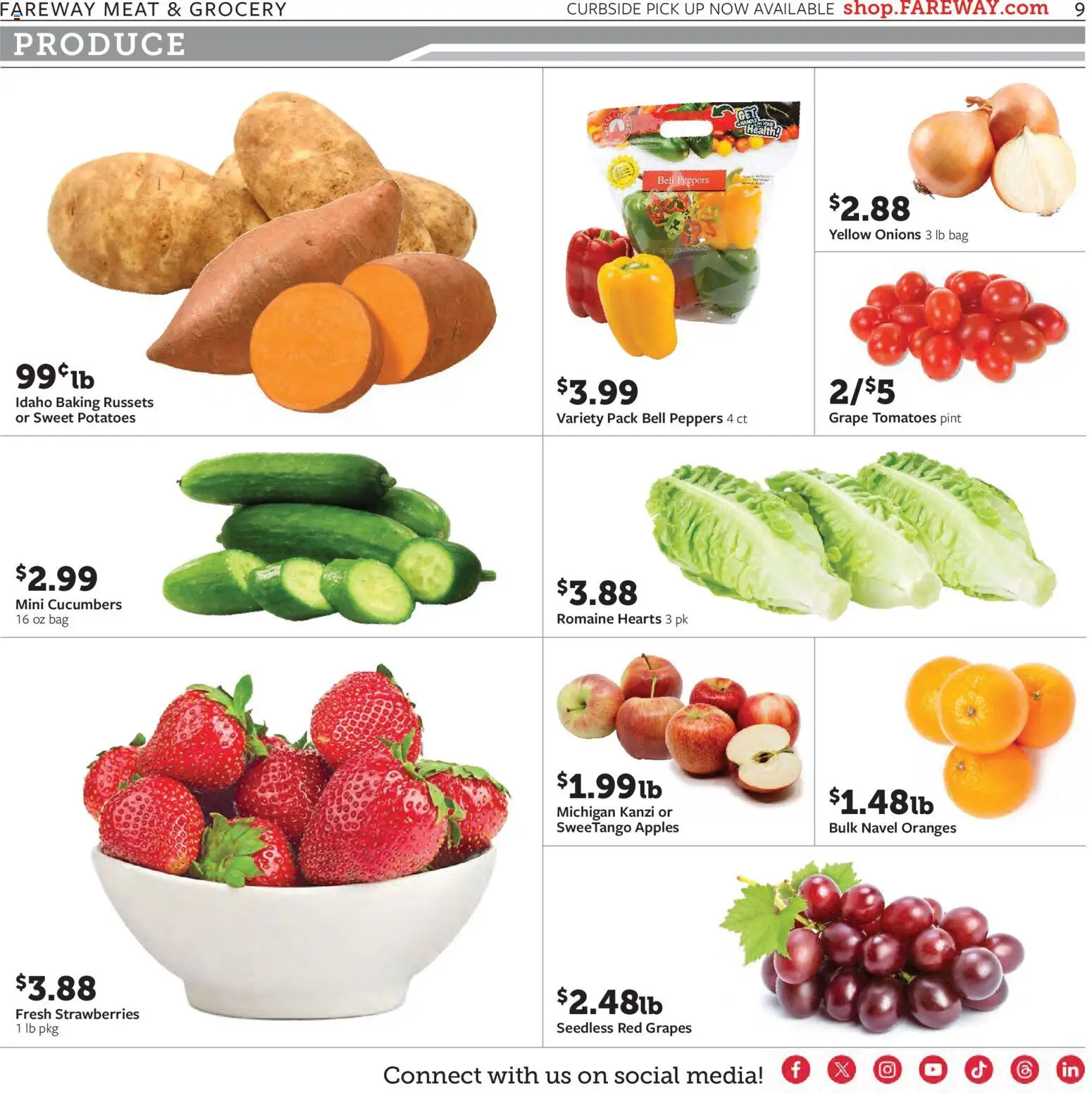 Fareway Weekly Ad - valid from 05.01.2026 | Page: 9 | Products: Apples, Tomatoes, Strawberries, Bag