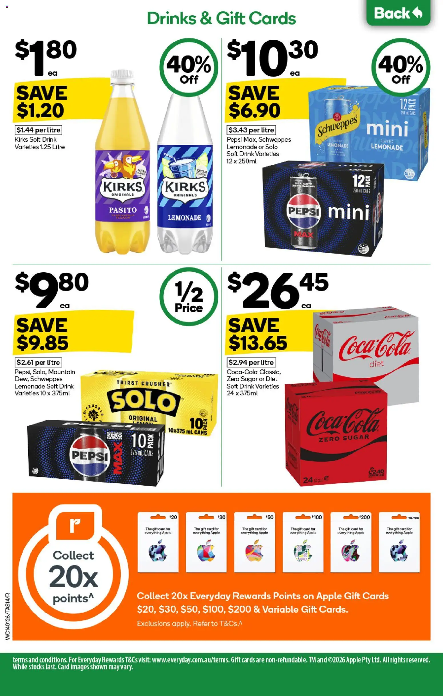 Woolworths catalogue - valid from 14.01.2026 | Page: 14 | Products: Coca Cola, Pepsi, Sugar