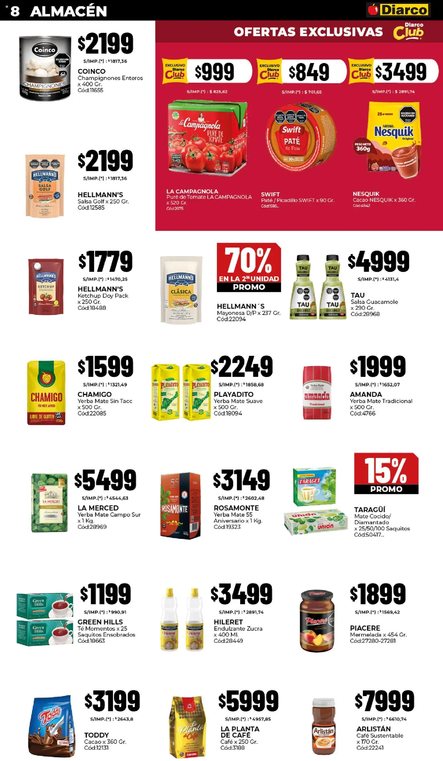 Diarco - Ofertas Pueblo Interior │ válido desde el 30.03.2026 | Página: 8 | Productos: Peso, Mayonesa, Ketchup, Vasos