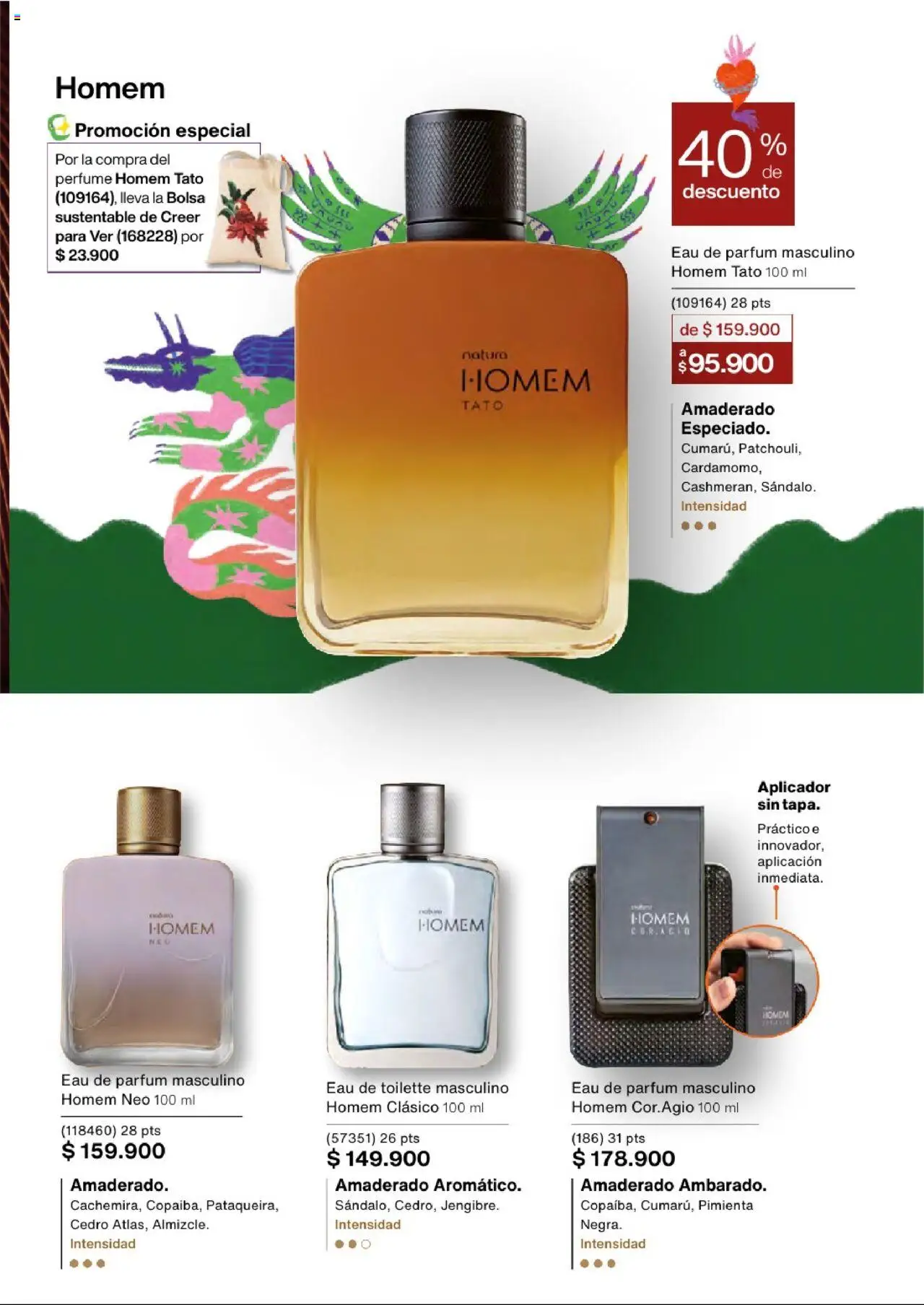Natura revista - valida desde el 03.09.2025 | Página: 40 | Productos: Pimienta, Bolsa, Perfume, Eau de toilette