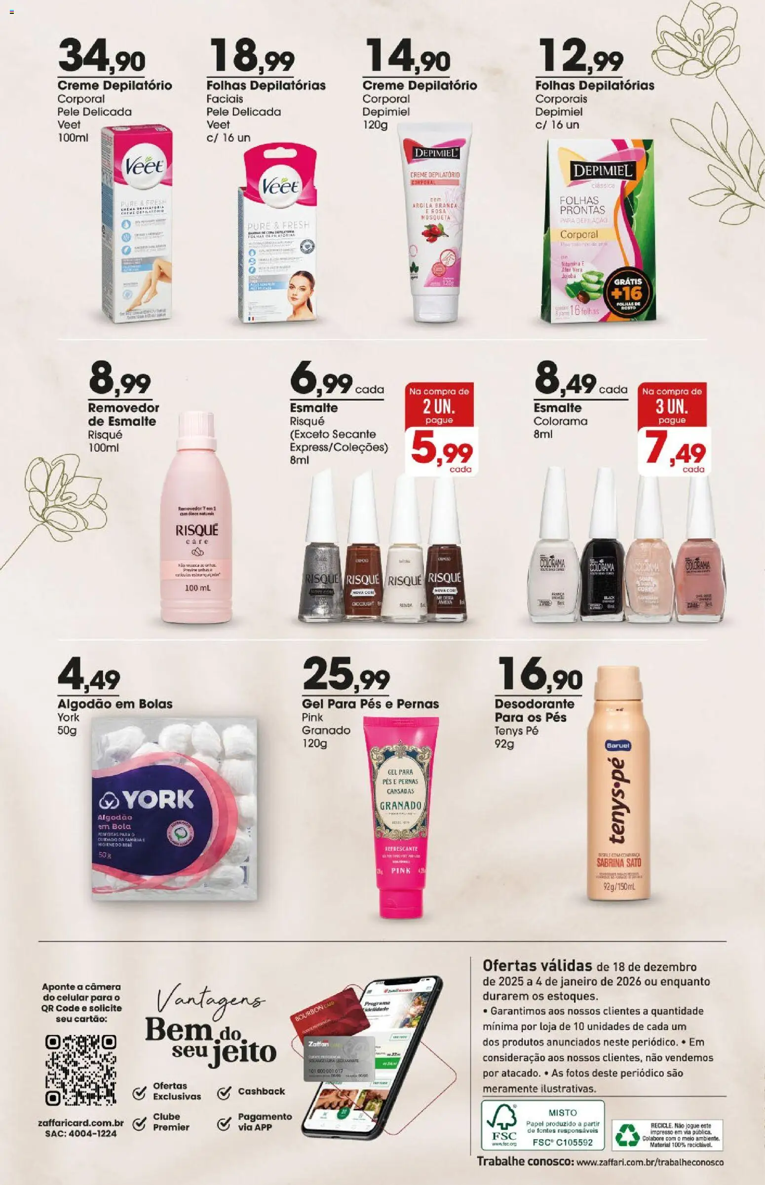 Zaffari Folheto - válido de 18.12.2025 | Página: 10 | Produtos: Creme depilatório, Creme, Aveia, Câmera