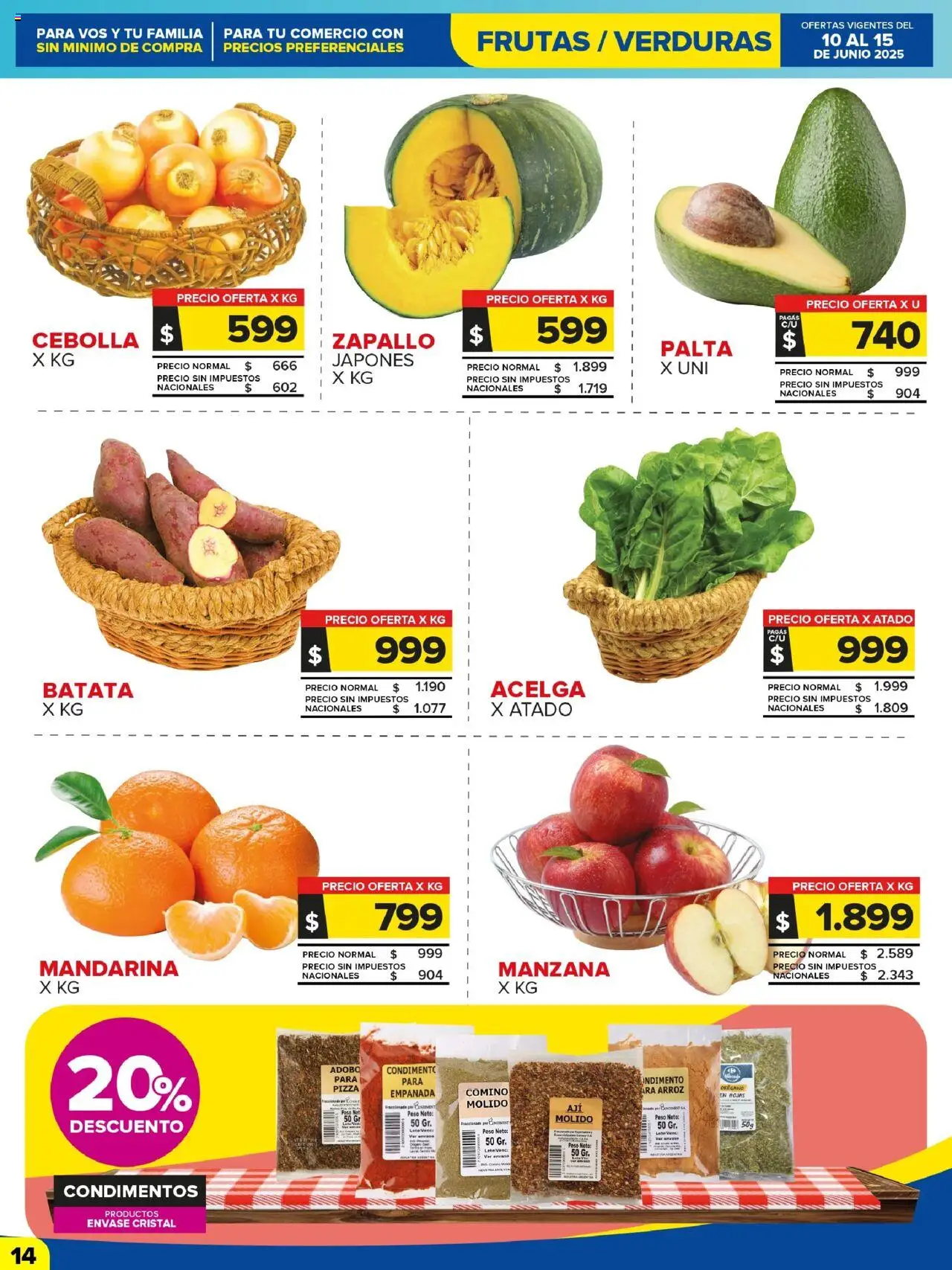Carrefour Maxi catálogo │ válido desde el 10.06.2025 | Página: 14 | Productos: Peso, Zapallo, Batata, Arroz