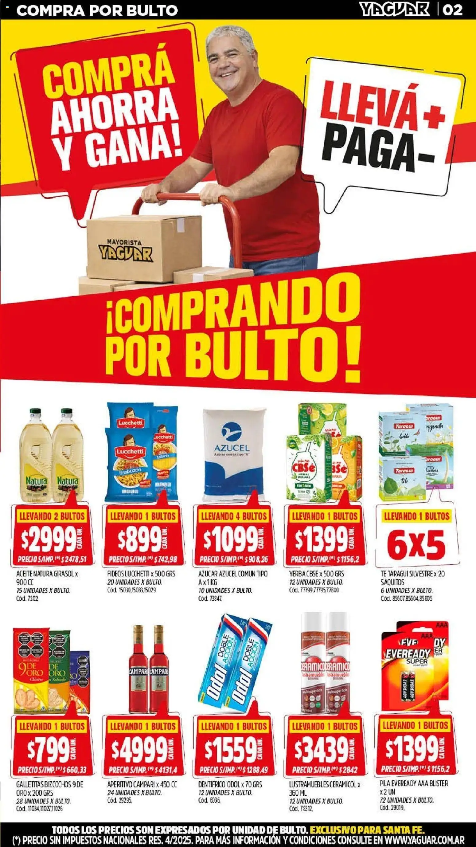 Yaguar - Oferta Semanal Santa Fé │ válido desde el 20.04.2026 | Página: 2 | Productos: Lustramuebles, Galletitas, Azucar, Té